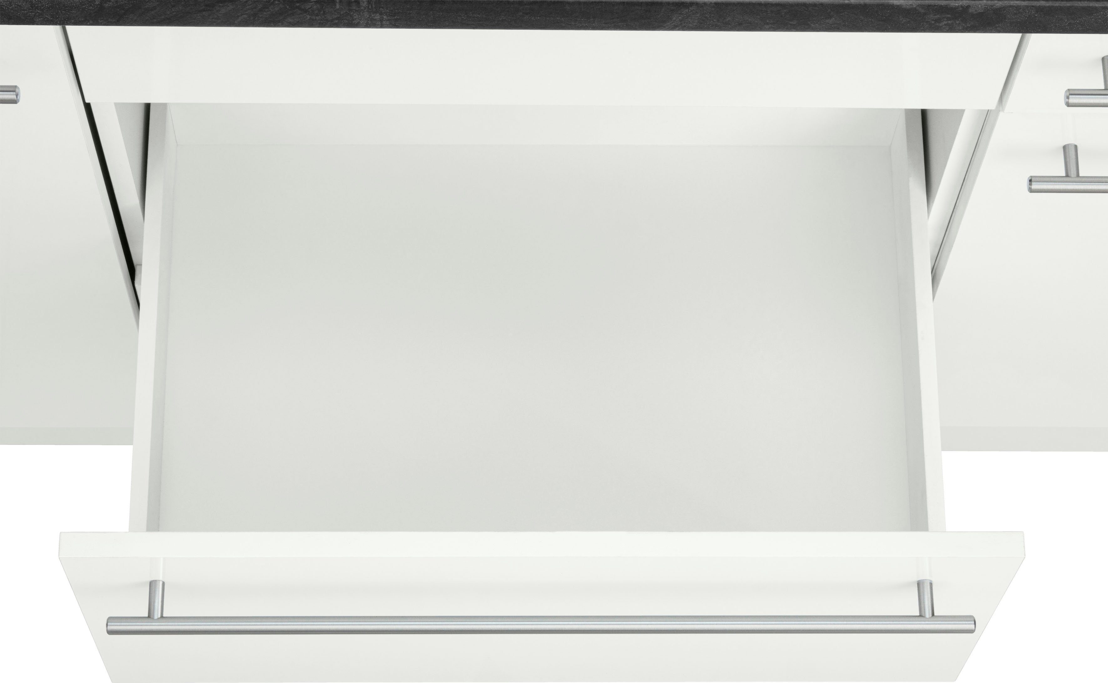 wiho Küchen Küche Chicago, Hanseatic-E-Geräten, Hochglanz kurze cm, mit weiß Lieferzeit Breite | extra 330 weiß