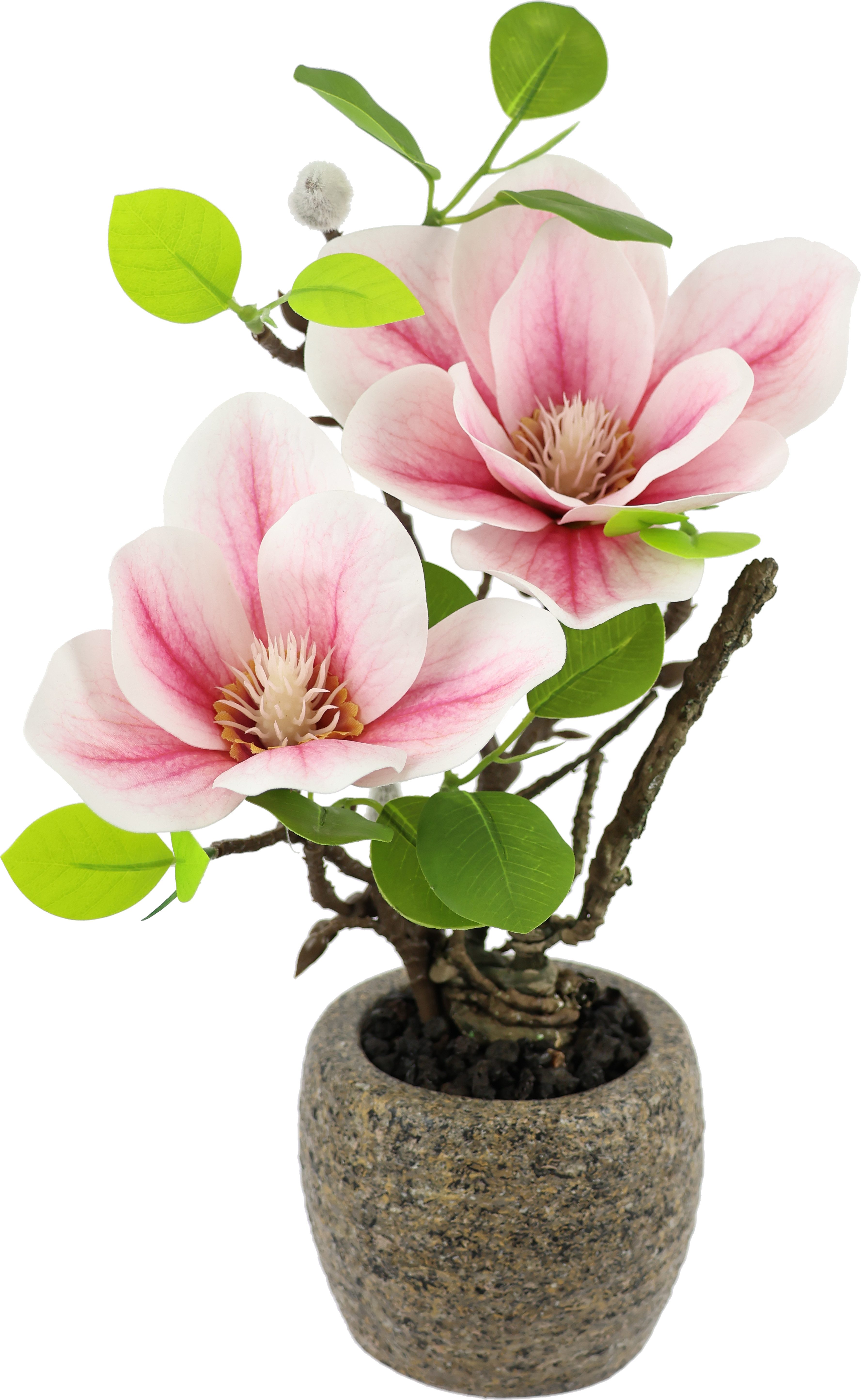I.GE.A. Kunstblume "Magnolie im Topf" Künstlich wie echt Deko Blume Zimmerp günstig online kaufen