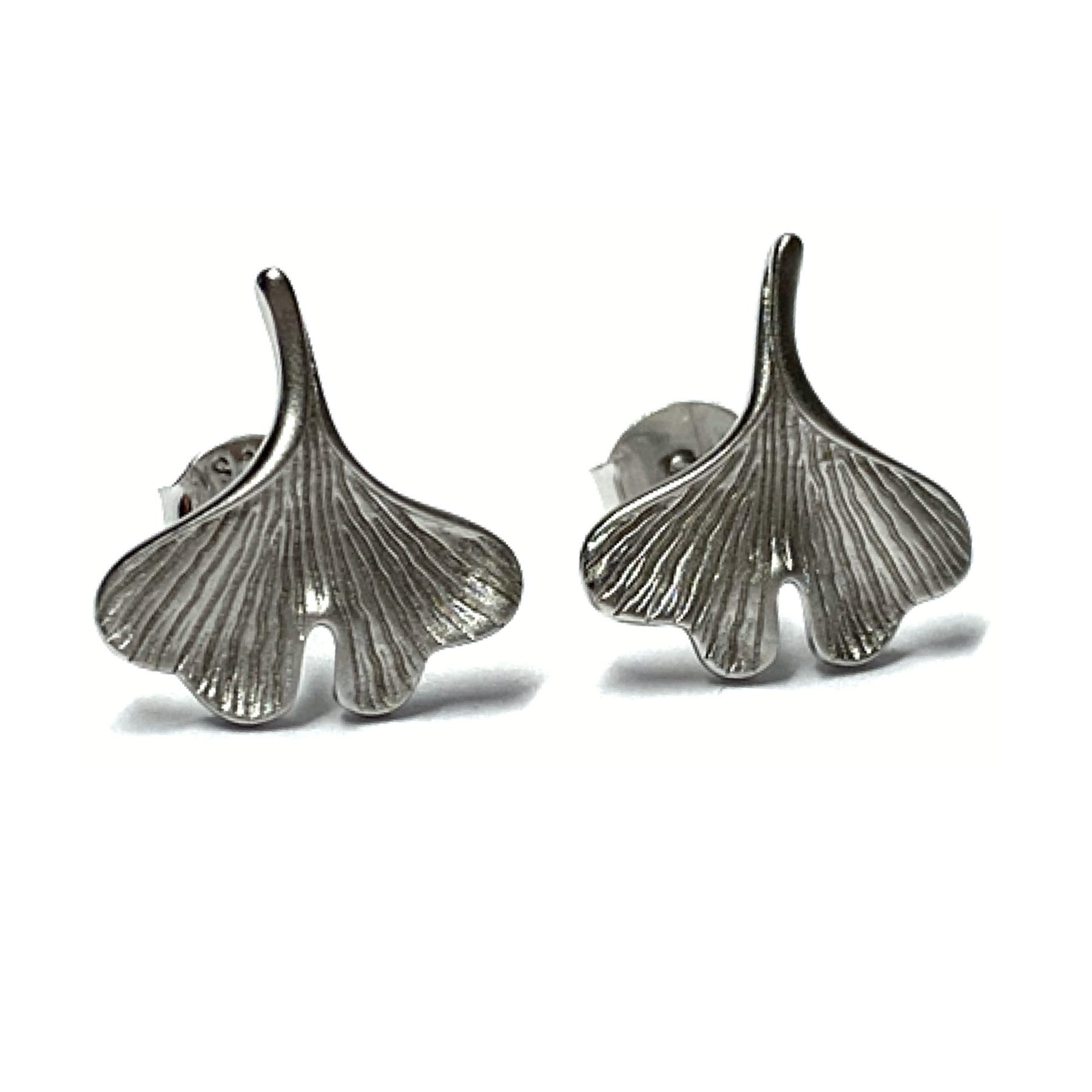 Edelschmiede925 Ohrstecker-Set Gingko Ohrstecker 925 Silber rhodiniert matt günstig online kaufen