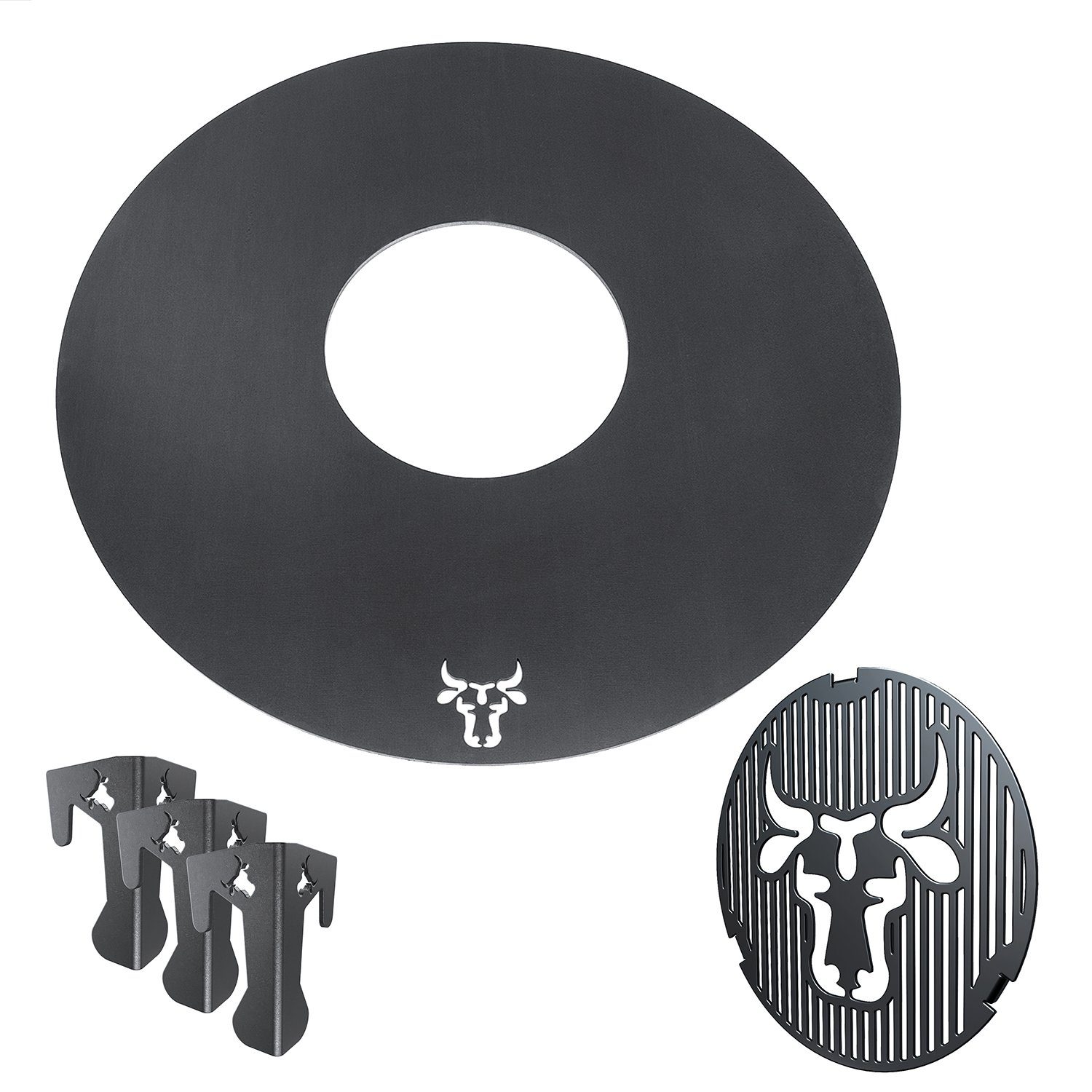 tuning-art Grillplatte GR05-55 Grillring + Grilleinsatz + Abstandshalter Set für Kugelgrill