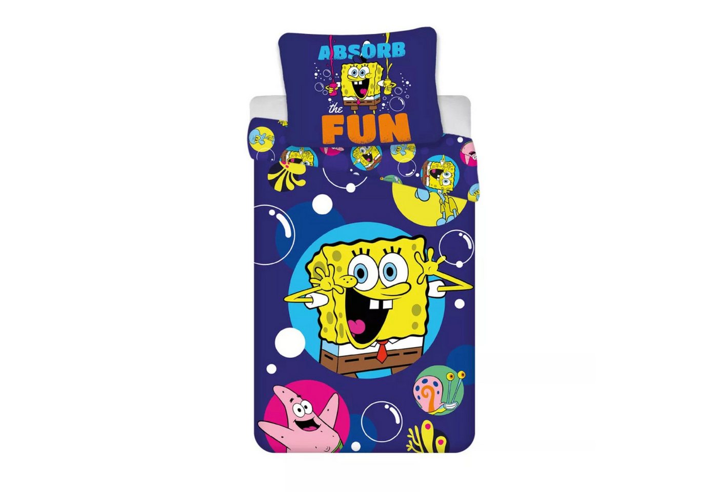 Sponge Bob Babybettwäsche 100 x 135 cm 40 x 60 cm Baumwolle Bettbezug Kissenbezug, Baumwolle