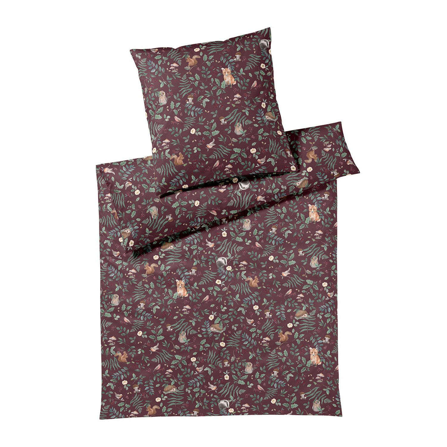 Elegante Bettwäsche Elegante Interlock Jersey Bettwäsche Hide 3591-1 Waldtiere 135x200, Interlock Jersey, 2 teilig, Absolut bügelfrei, kein Verziehen nach der Wäsche