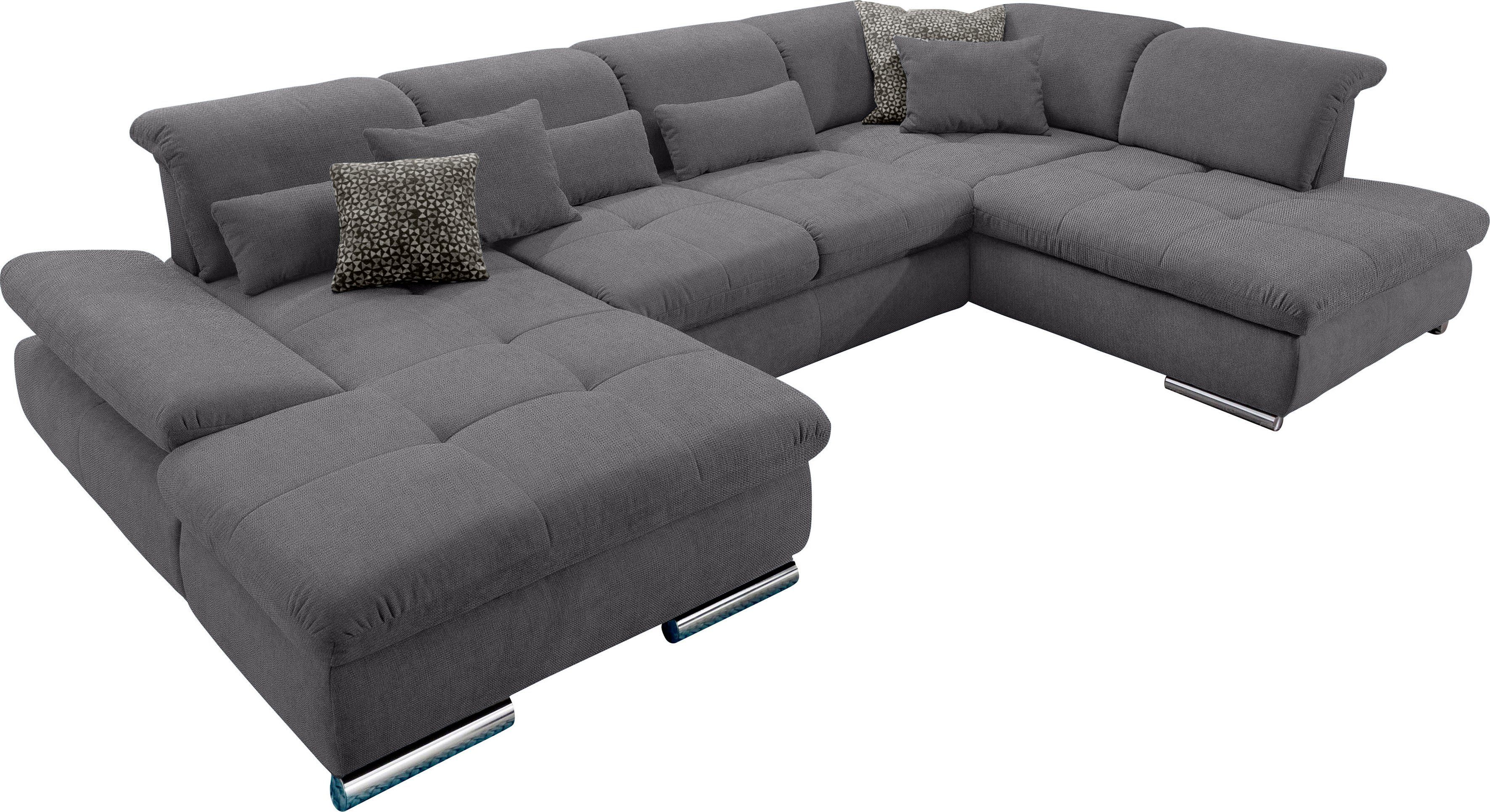 set one by Musterring Wohnlandschaft SO 4100 komfortable Federkernunterfederung, inkl. Kopfteilverstellung, wahlweise Bettfunktion und Sitztiefenverstellung, U-Form