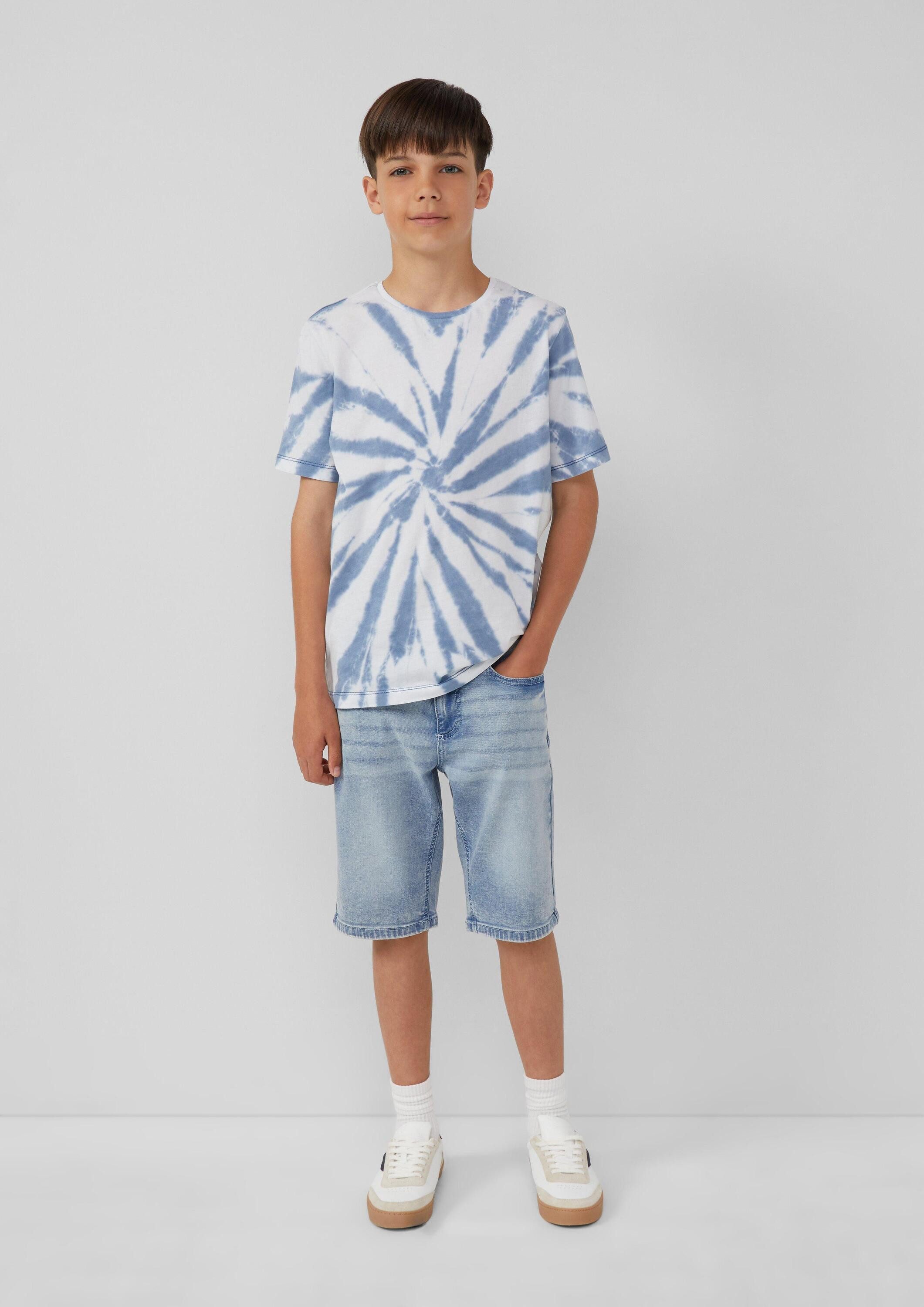 s.Oliver Kurzarmshirt T-Shirt Batik-T-Shirt aus Jersey