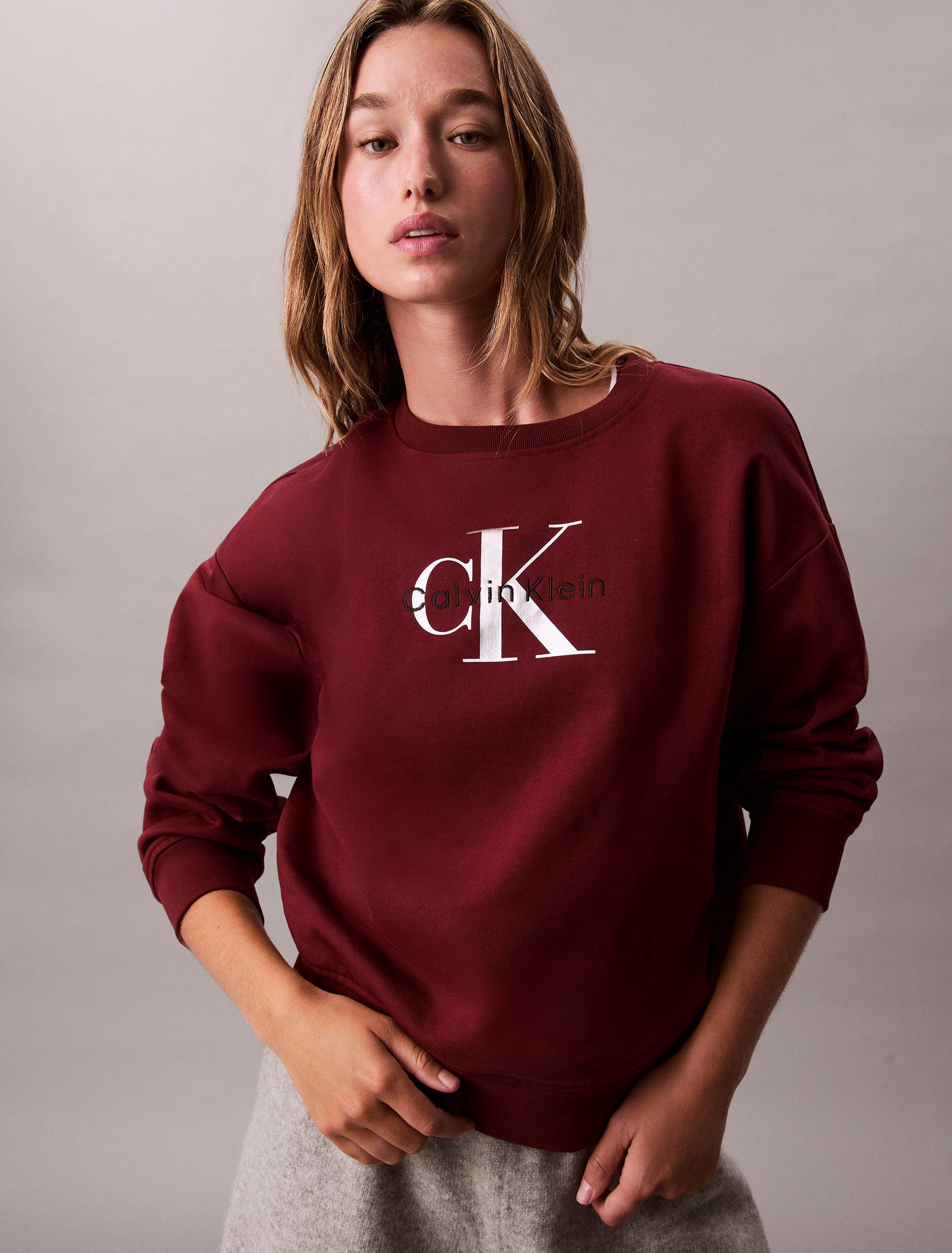 Calvin Klein Jeans Sweatshirt LS MNLG FRNCH TRRY R Mit Rundhalsausschnitt günstig online kaufen