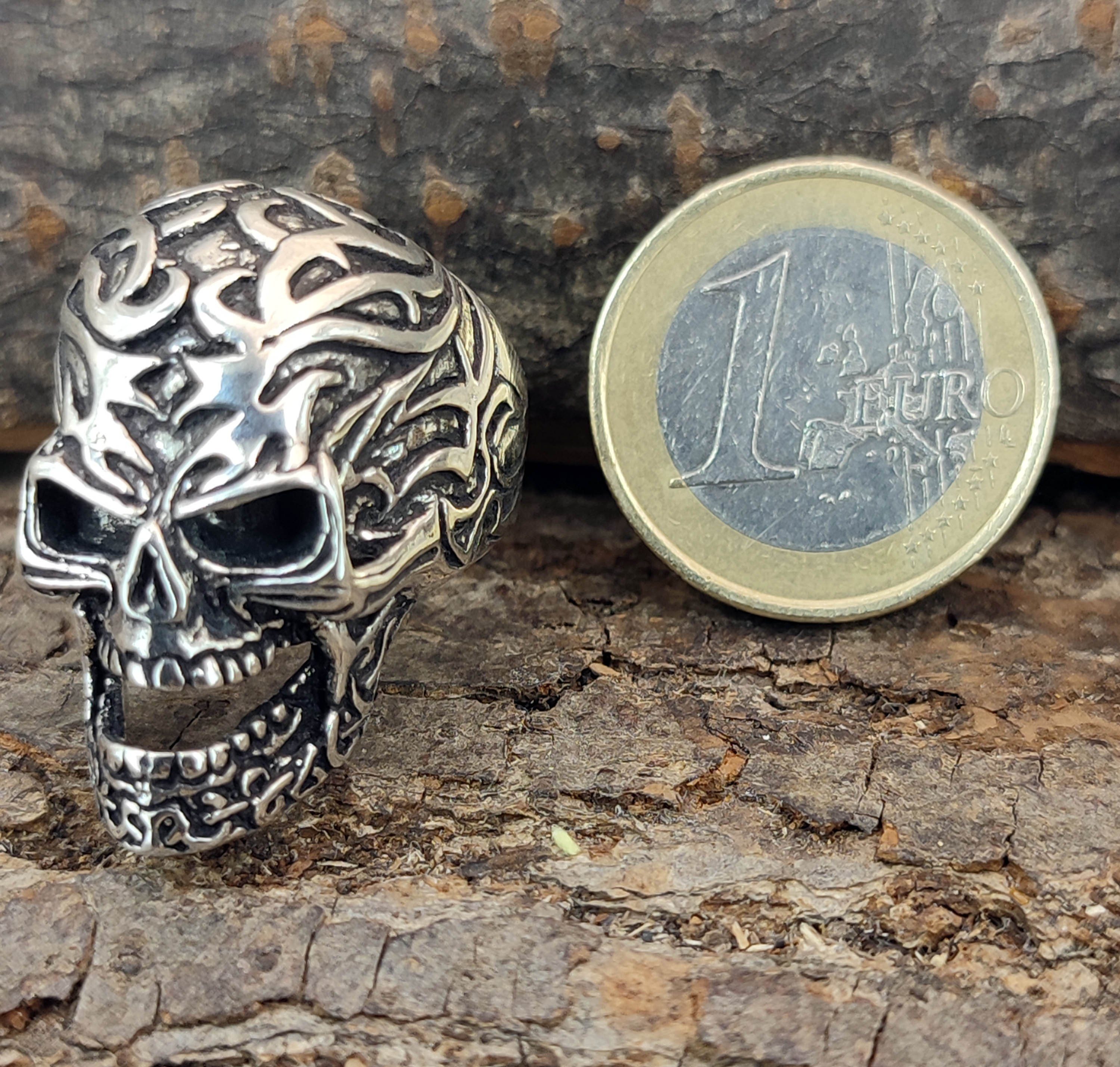 Kiss of Leather Silberring Ring 60-74 Gr. Totenkopf, - (tk7) Silber