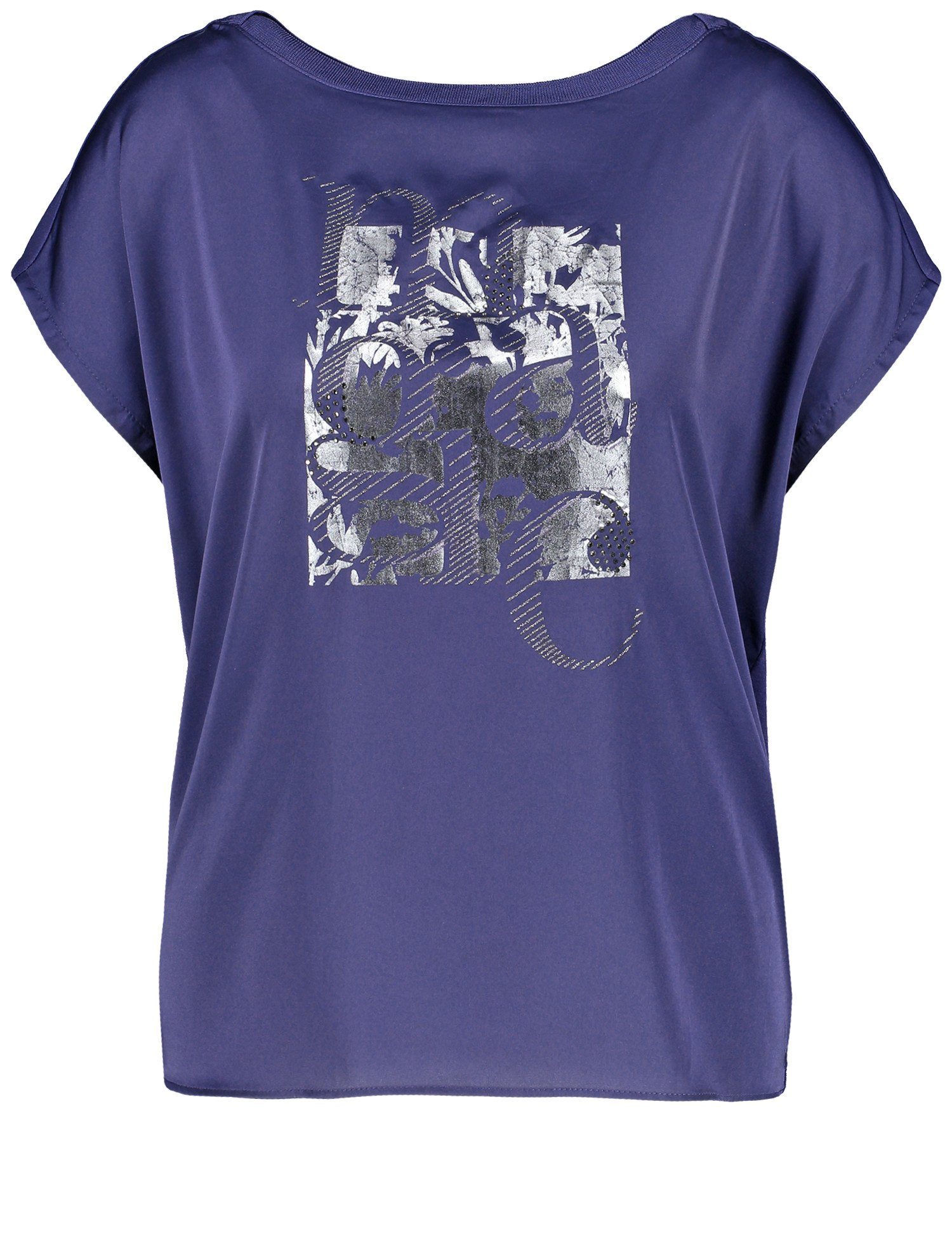 GERRY WEBER Kurzarmshirt Blusenshirt mit Frontprint Blueberry