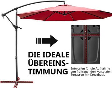 KOMFOTTEU Schirmständer mit Rädern & Rille, mit Sand & Wasser bis 95 kg