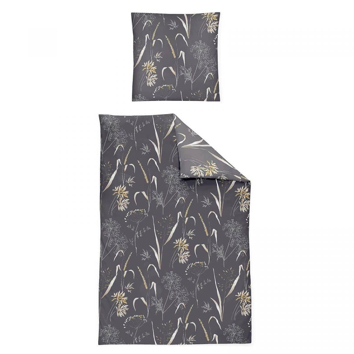 Irisette Bettwäsche Bettwäsche Irisette Biber Koala 8425-11 grau natur Gräser 135x200, 2 teilig
