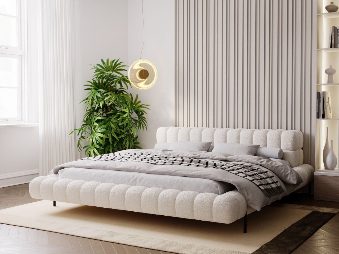 GrainGold Polsterbett Imagine (Set, Polsterbett, Lattenrost, ohne Bettkasten), Modern Stil, hohe Kopfstütze, Metallbeine, ohne Bettkästen