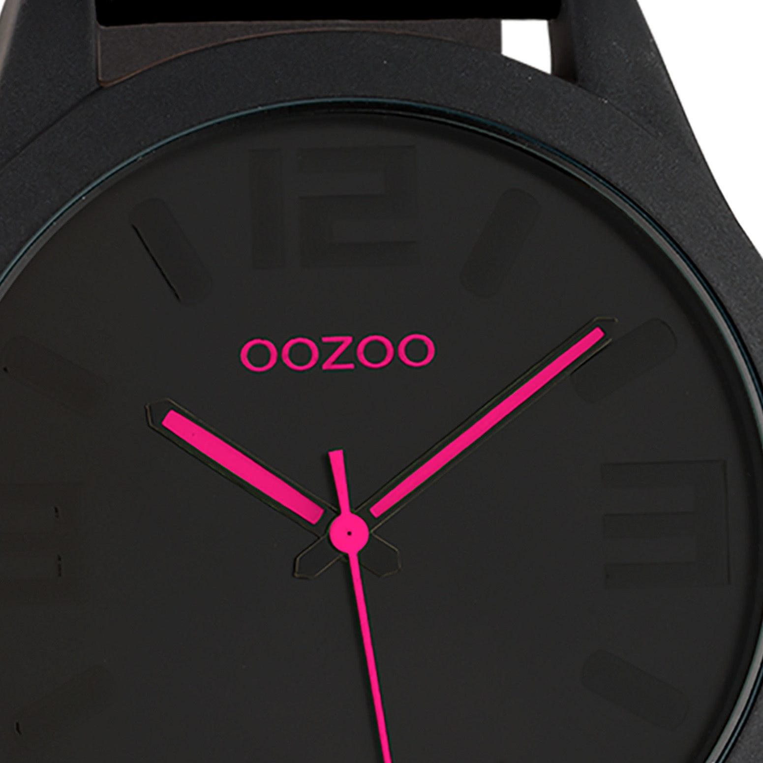 OOZOO Quarzuhr Oozoo Damen Armbanduhr Timepieces Analog, (Analoguhr), Damenuhr rund, extra groß (ca. 46mm), Lederarmband schwarz, Fashion