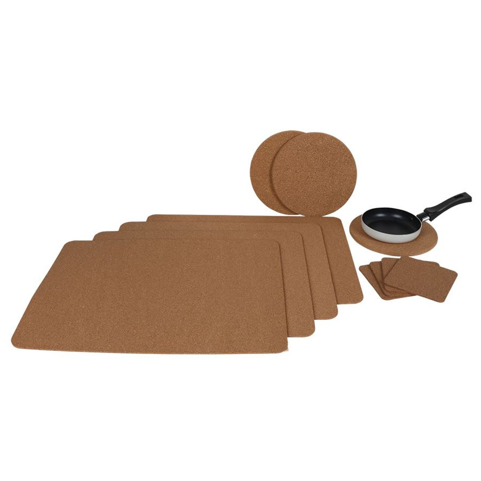BURI Platzset Platzset aus Kork 4er-Pack Tischmatten Platzdeckchen Platzmatte