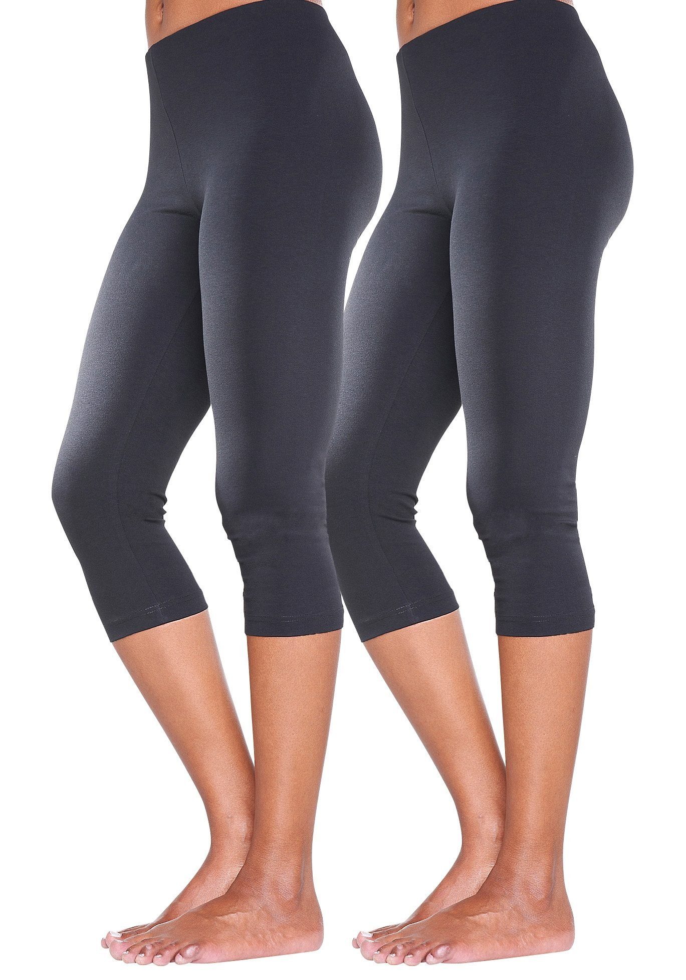 vivance active Caprileggings (2er-Pack) mit schwarz Loungewear Gummibund