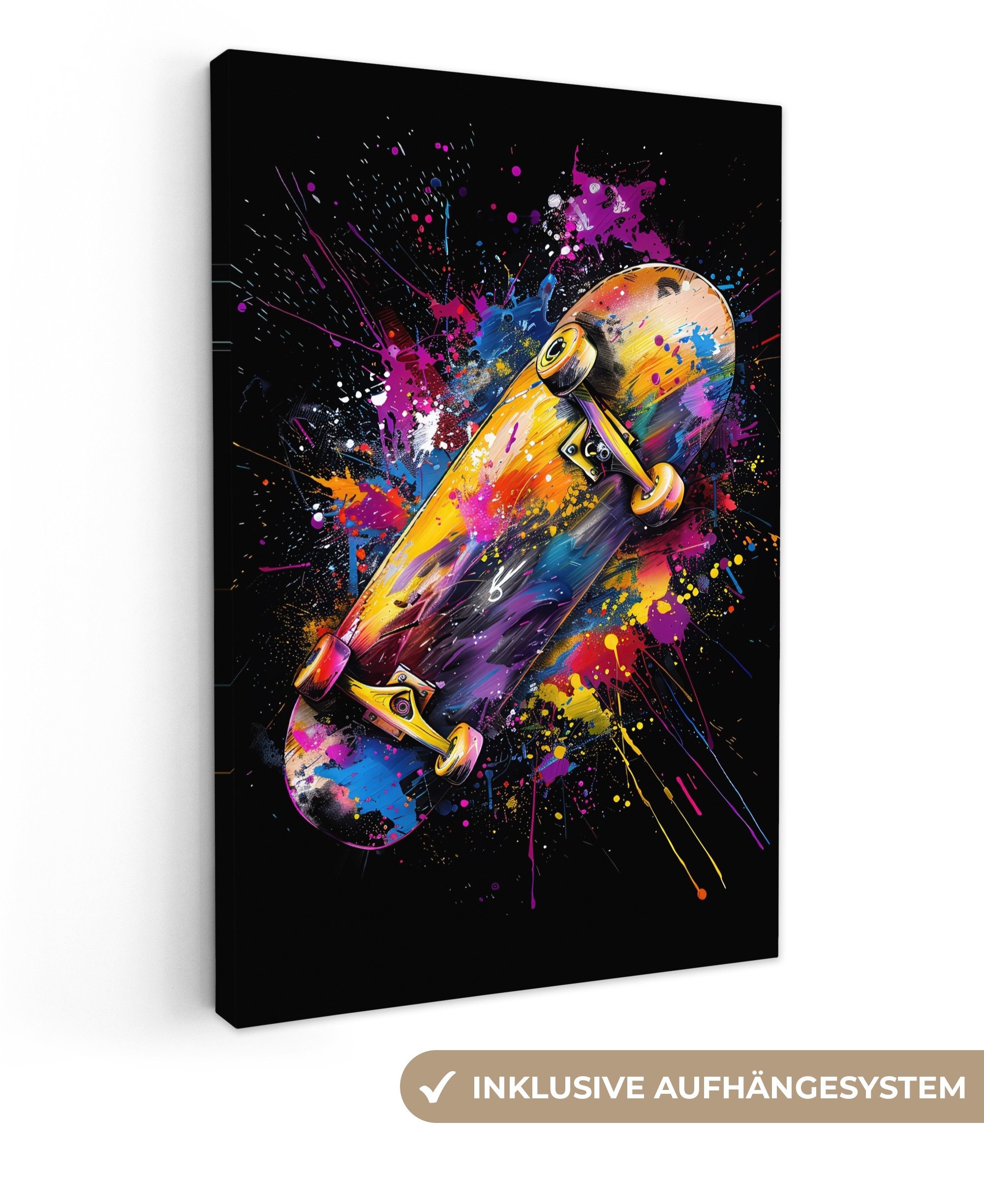 OneMillionCanvasses® Leinwandbild Graffiti - Sport - Skateboard - Skaten, Fotodruck (1 St), Leinwand Canvas Wandbild, Wanddekoration 20x30 cm
