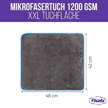 Filzada 3x Mikrofasertuch Auto 1200GSM Saugstark Microfasertuch Autopflege Mikrofasertuch (85% Polyester 15% Polyamid)