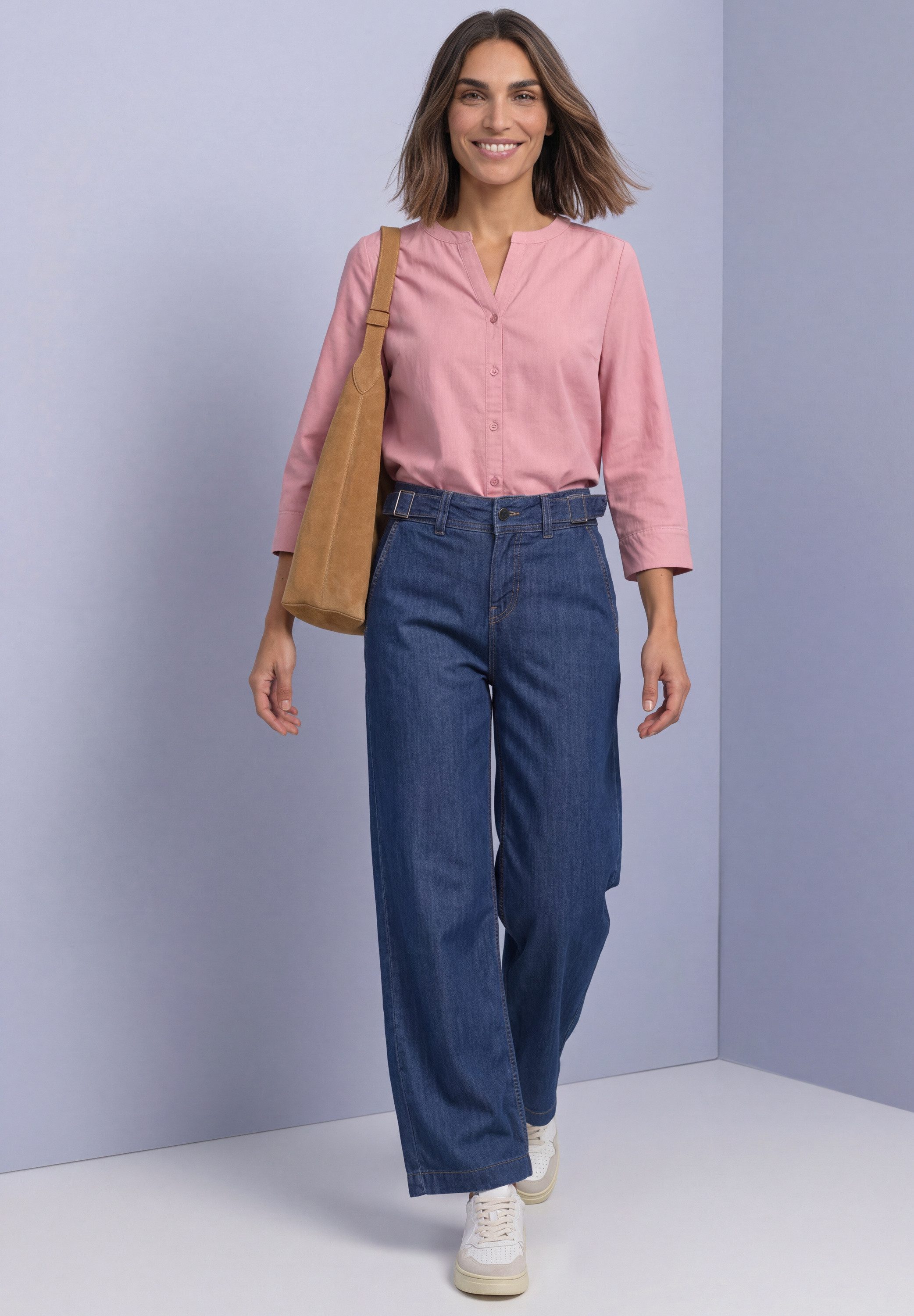 STREET ONE Shirtbluse 3/4-Arm Bluse mit Split Neck aus Cord – Bild 5 von 5