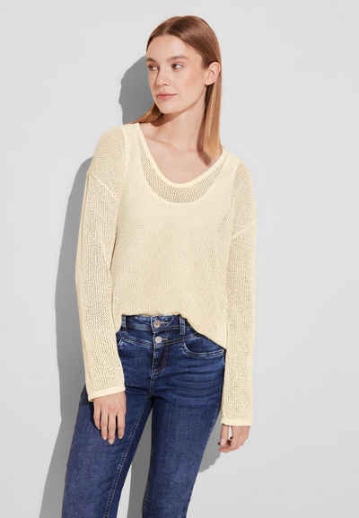 STREET ONE Strickpullover mit transparentem Muster