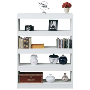 vidaXL Bücherregal Bücherregal/Raumteiler Hochglanz-Weiß 100x30x135 cm, 1-tlg.