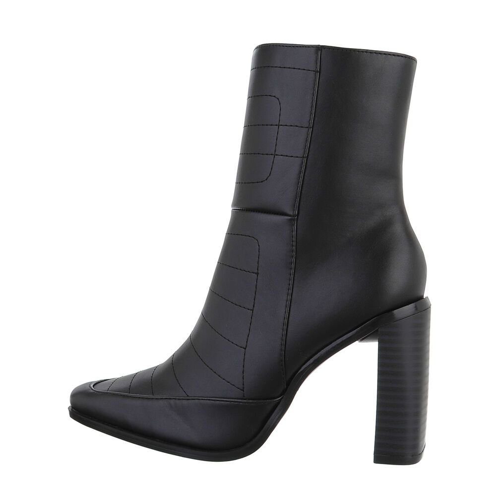 Ital-Design Damen Party & Stiefelette Stiefeletten Blockabsatz in Schwarz High-Heel Clubwear