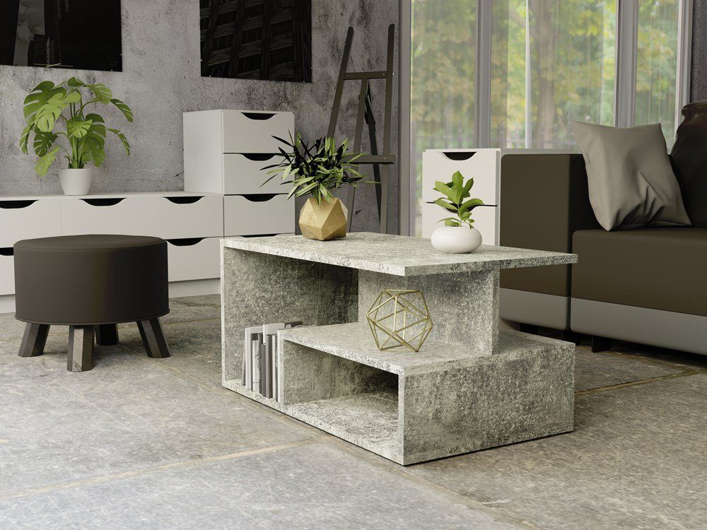 Couchtisch TOPESHOP Beton-Optik, funktionales Design & Couchtisch: modernes