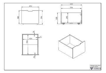 möbelando Bettschubkasten PINO, aus MDF in Grau mit 3 Schubladen. Abmessungen (BxHxT) 49,6x39,6x60 cm