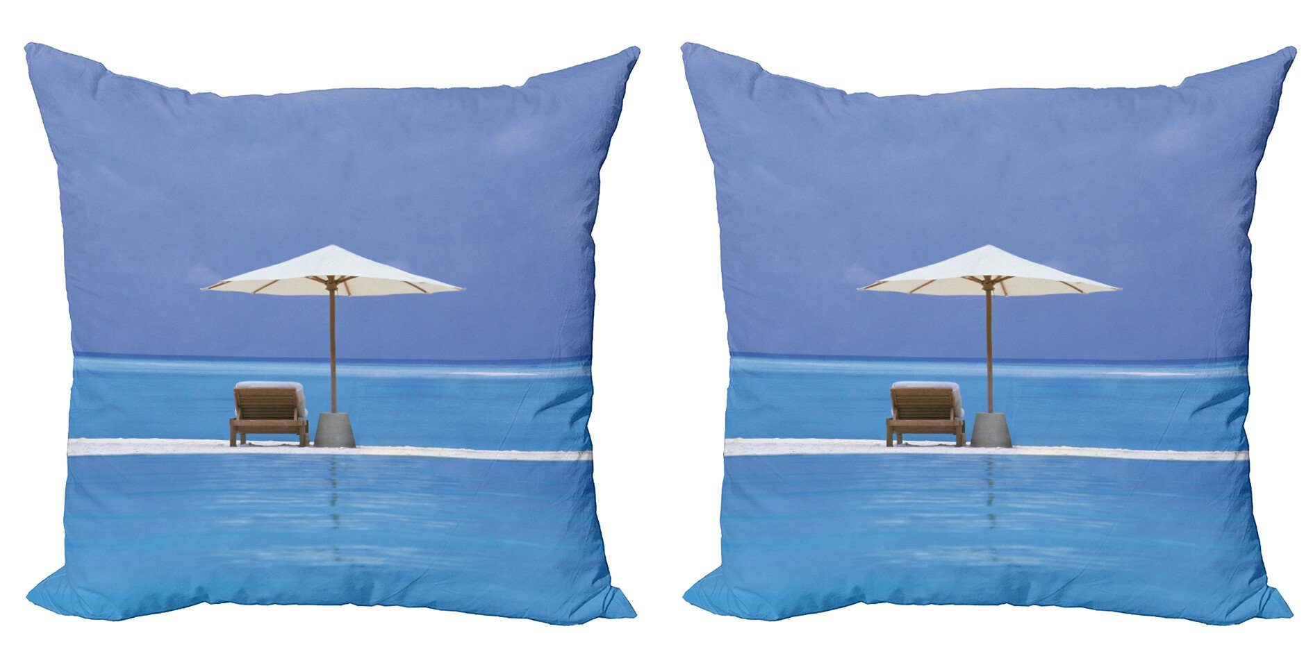 Kissenbezüge Modern Accent Doppelseitiger Digitaldruck, Abakuhaus (2 Stück), Insel Ozean Seascape Beach