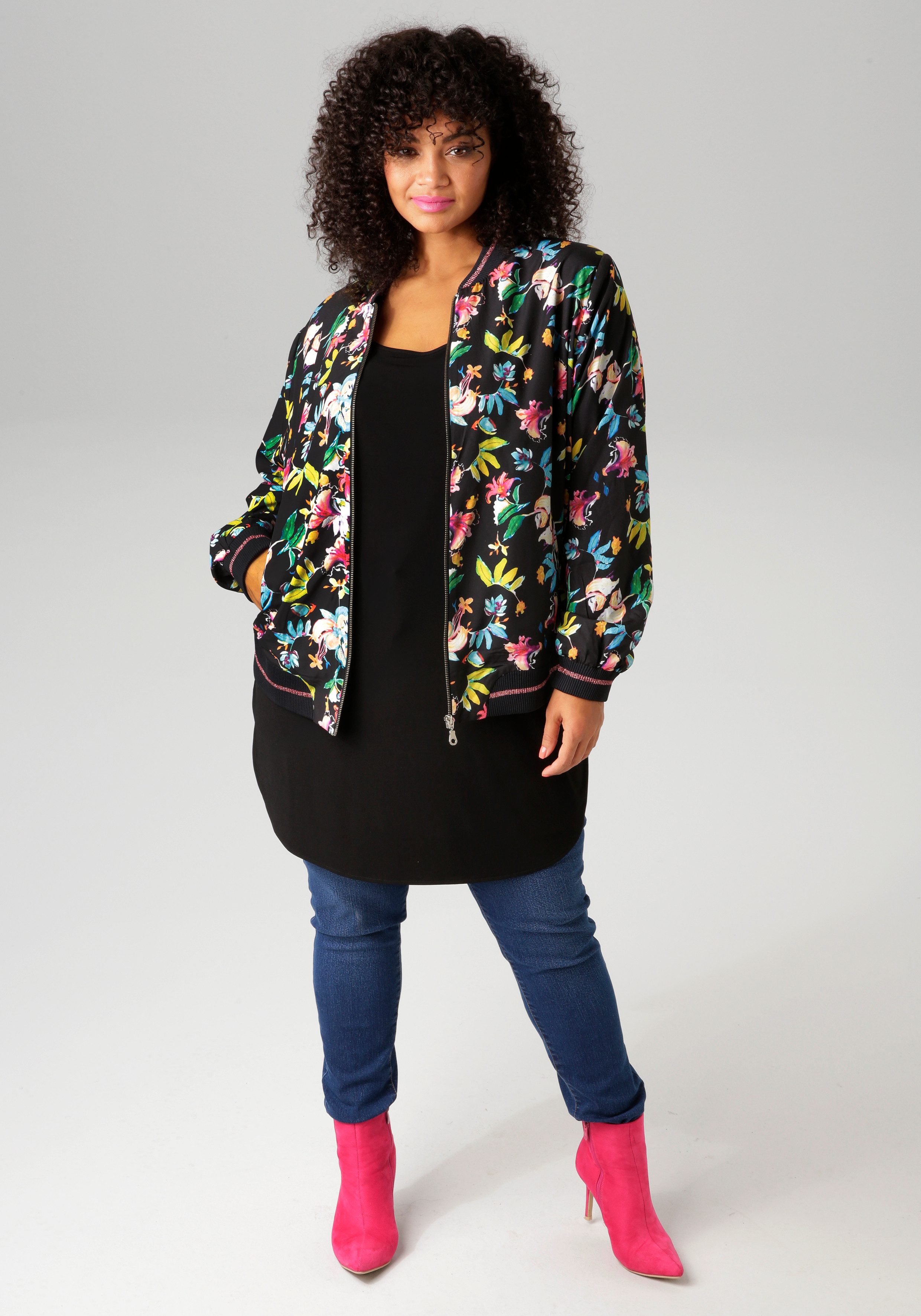 Aniston PLUS Blouson Mit Blumendruck