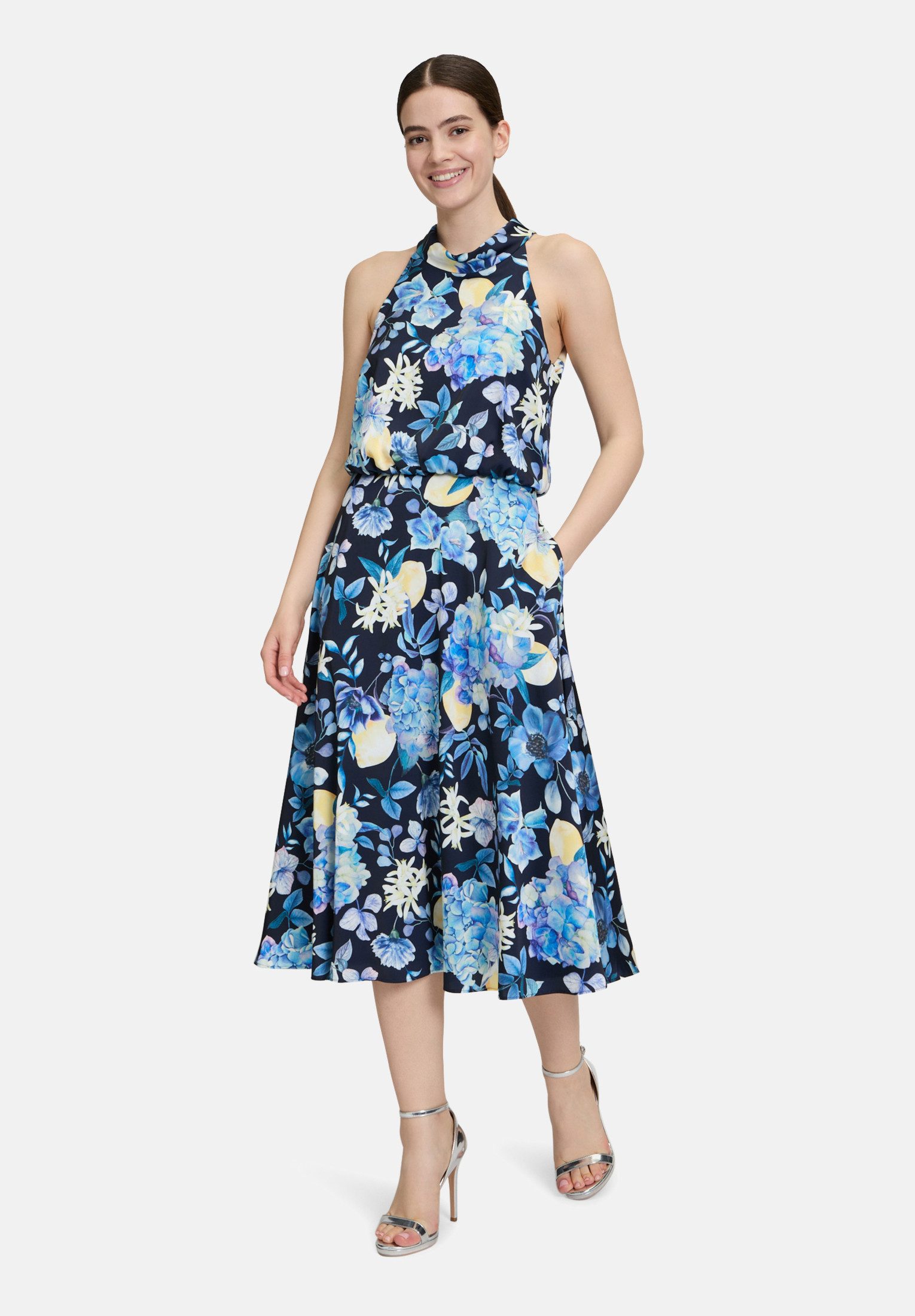 Vera Mont Cocktailkleid Damen mit Stehkragen Druck