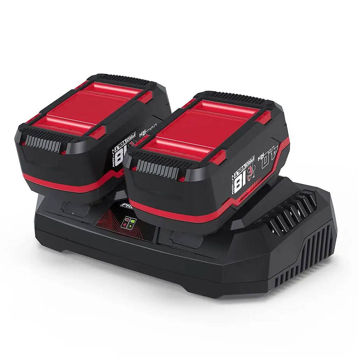 Güde LGAP 2-18-3040 Akku Starter-Set (18 V), Doppelladegerät,schonend Laden,E³,neueste Gen.