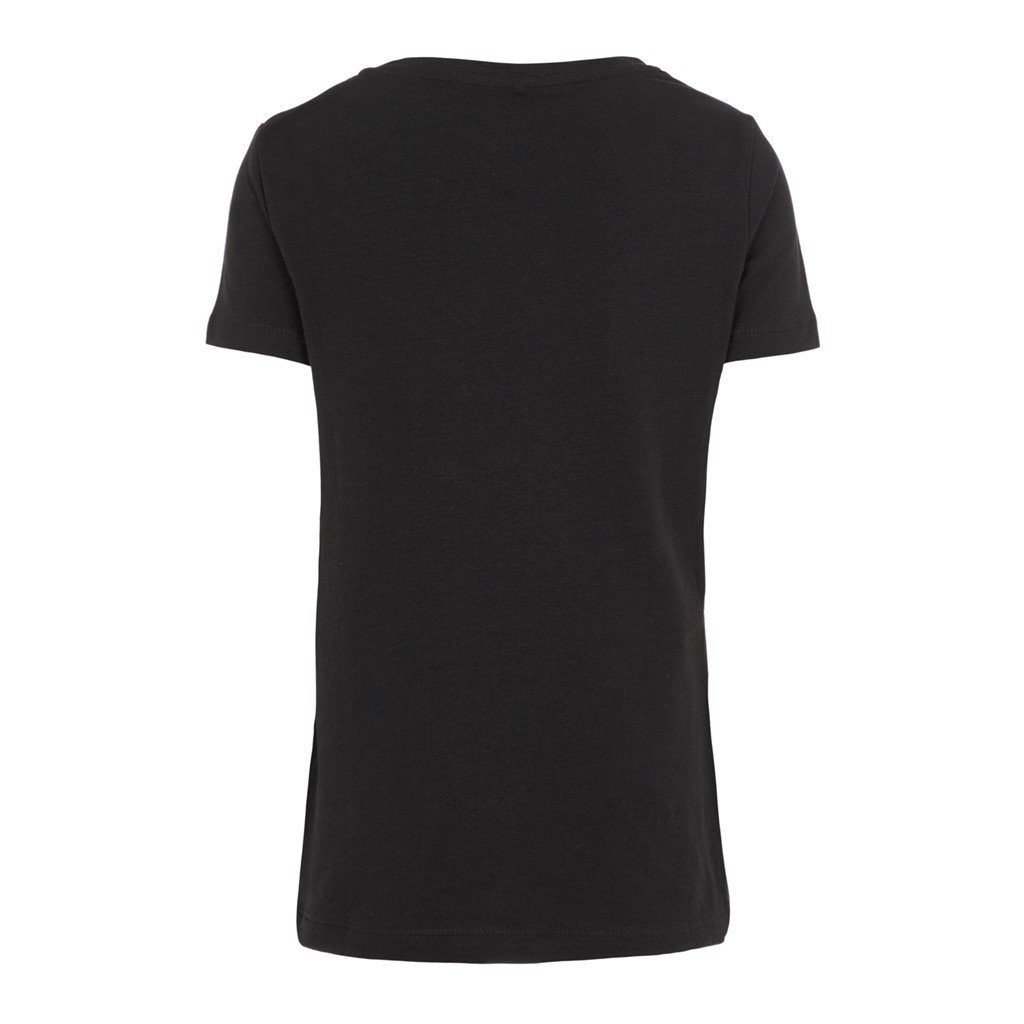 Mädchen Name It Name mit Metallic-Print Shirt It Frontprint (1-tlg) T-Shirt mit schwarz