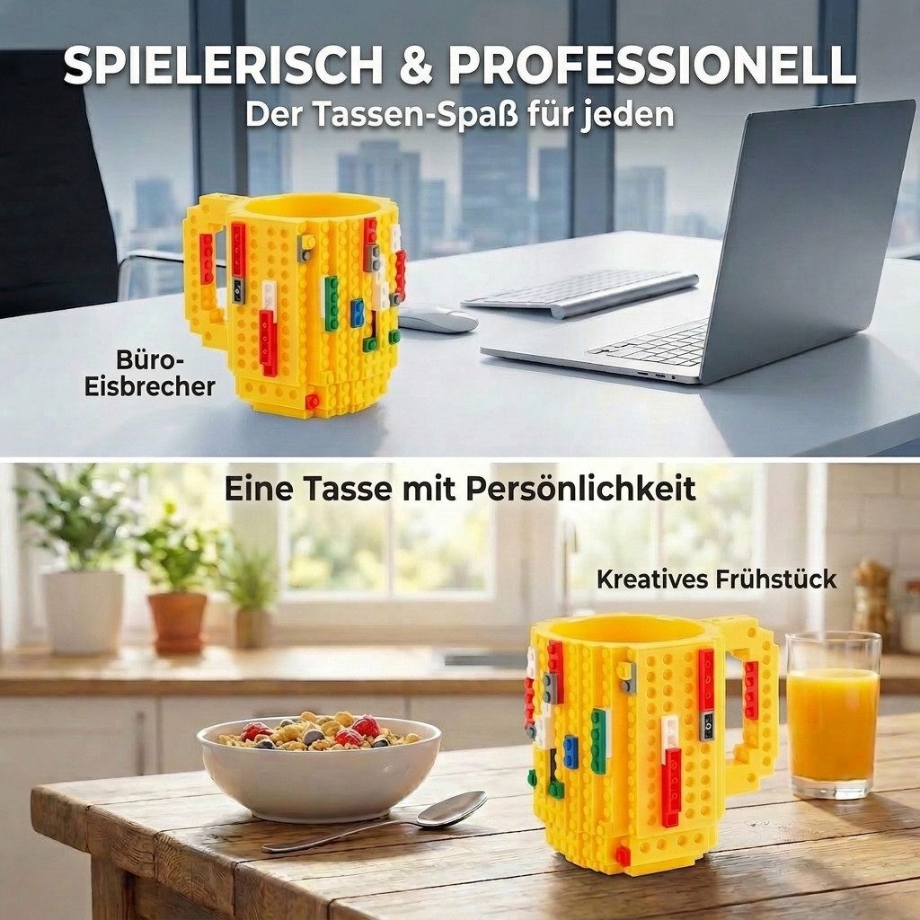 Goods+Gadgets Tasse GOODS+GADGETS LEGOTasse Baustein - kaffee&kinder becher, 350ml, Polycarbonat, Kaffeetasse Kaffee-Becher 350ml – Bild 4 von 5
