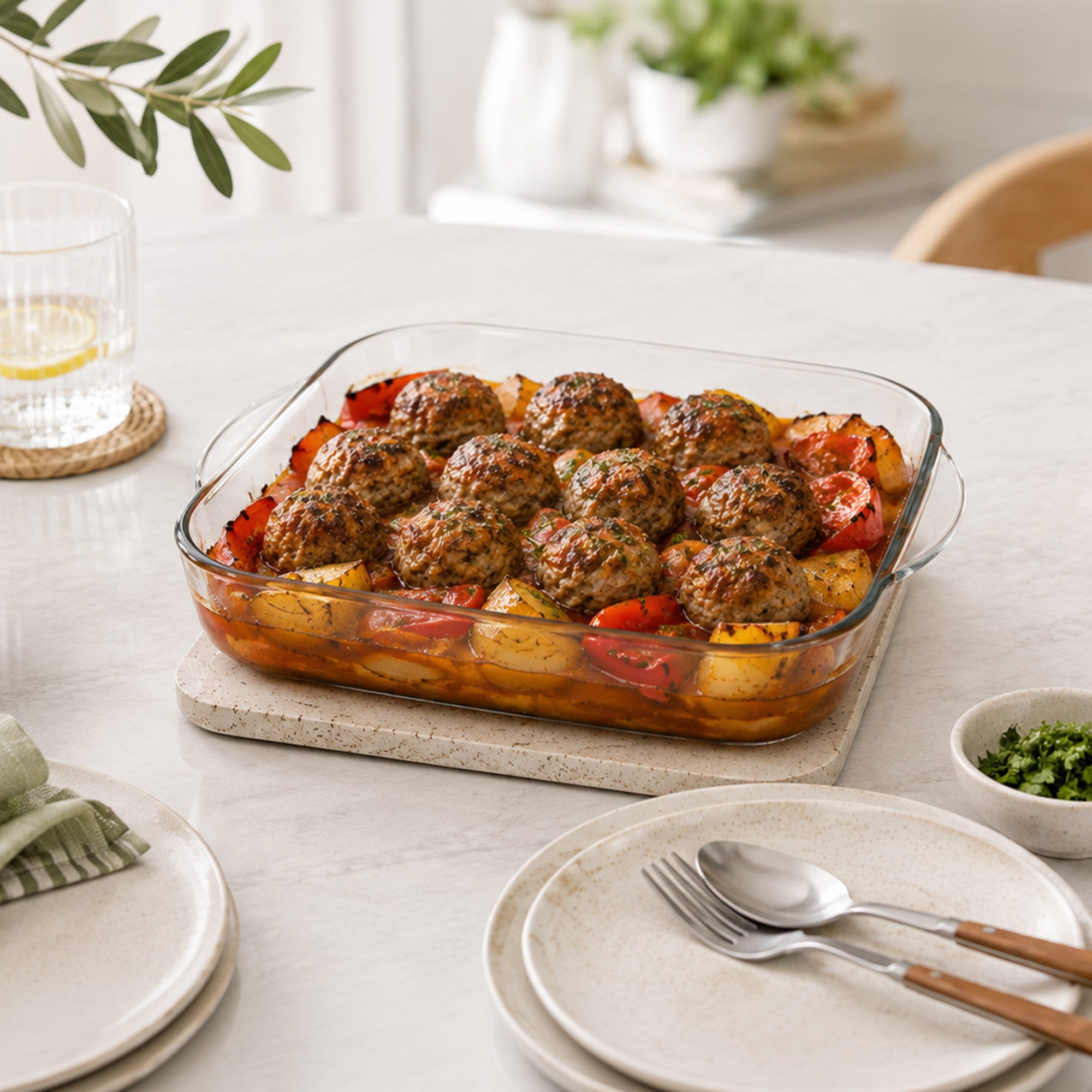 Pasabahce Auflaufform Borcam Bake&Keep 31,8 x 28,3cm, 3,2L, Glas, (6-St), Ofen-, mikrowellen-, gefrier- und spülmaschinengeeignet