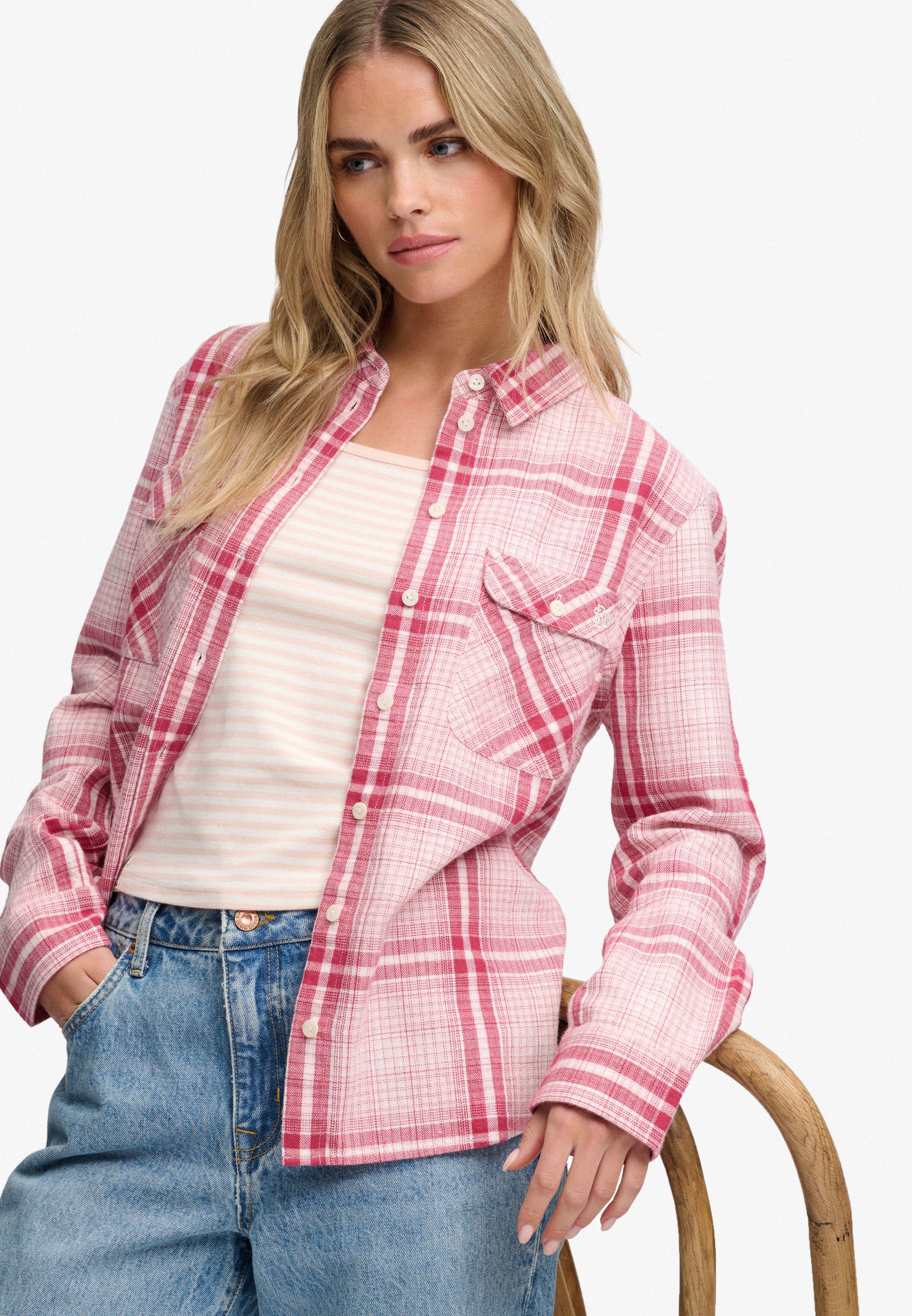 Superdry Karobluse LUMBERJACK CHECK FLANNEL SHIRT Baumwolle, relaxed fit, aus weichem Flanell