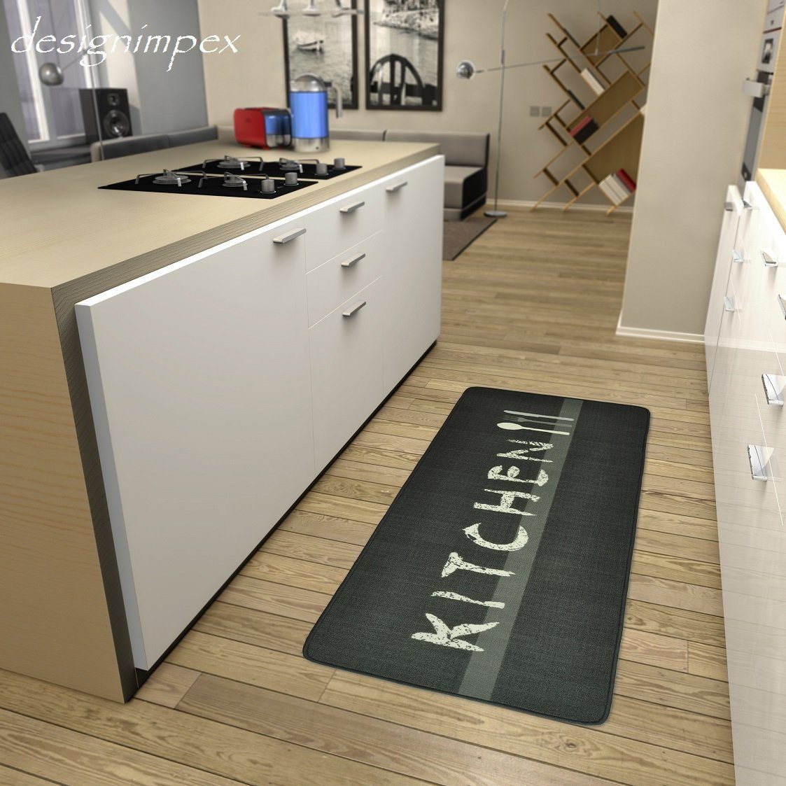 Küchenläufer Küchenläufer Küchenmatte Läufer KL Küchenteppich 67x180 cm, designimpex, Rechteck, Höhe: 67 mm Kitchen Besteck