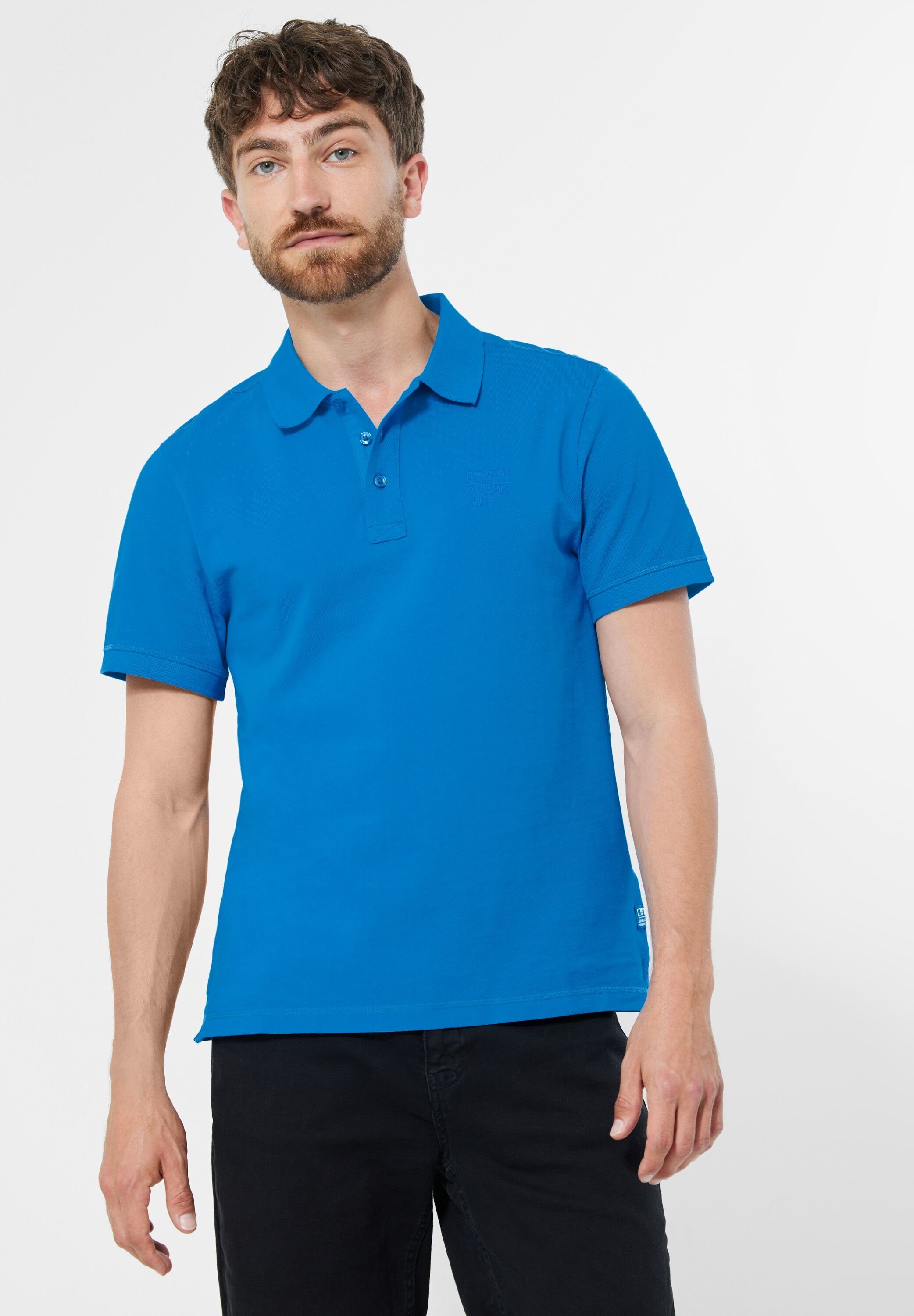 Beliebt 100 % STREET ONE Poloshirt MEN laguna mit Piqué-Struktur blue