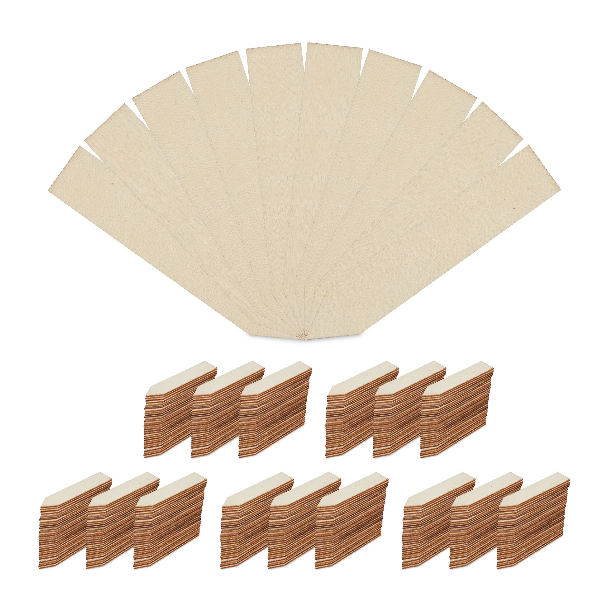 relaxdays Etiketten Längliche Pflanzenstecker Holz 500er Set