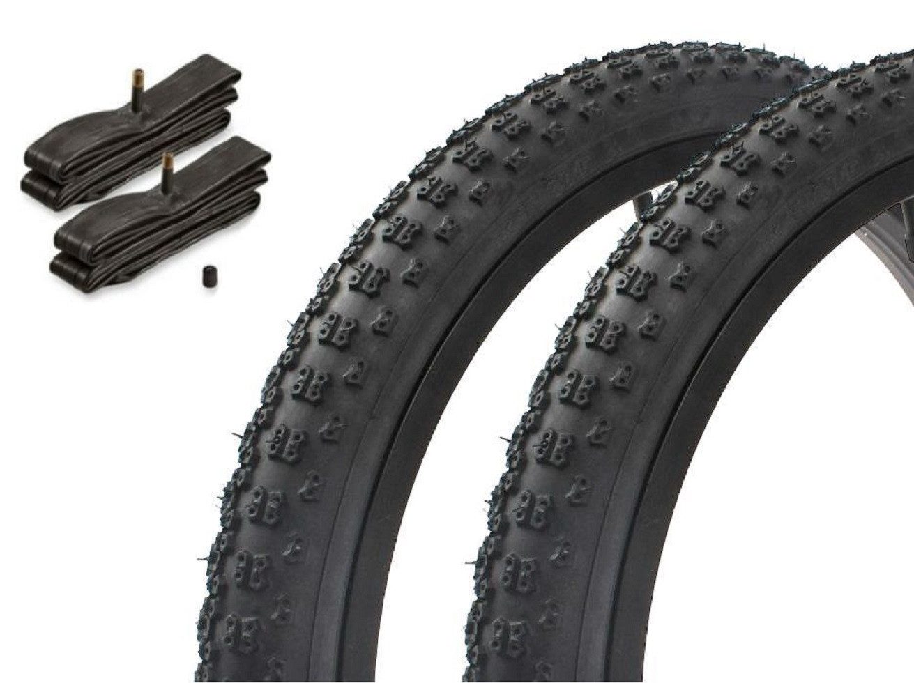 KHEbikes Fahrradreifen BMX Reifen Set Kenda K-50 20 Zoll x 2,125 Schwarz mit Schläuchen AV, BMX KHEbikes
