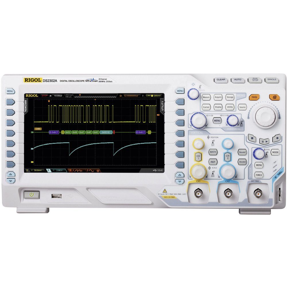 Spannungsprüfer Rigol DS2102A Digital-Oszilloskop 100 MHz 2-Kanal 1 GSa/s 7 Mpts 8 Bi