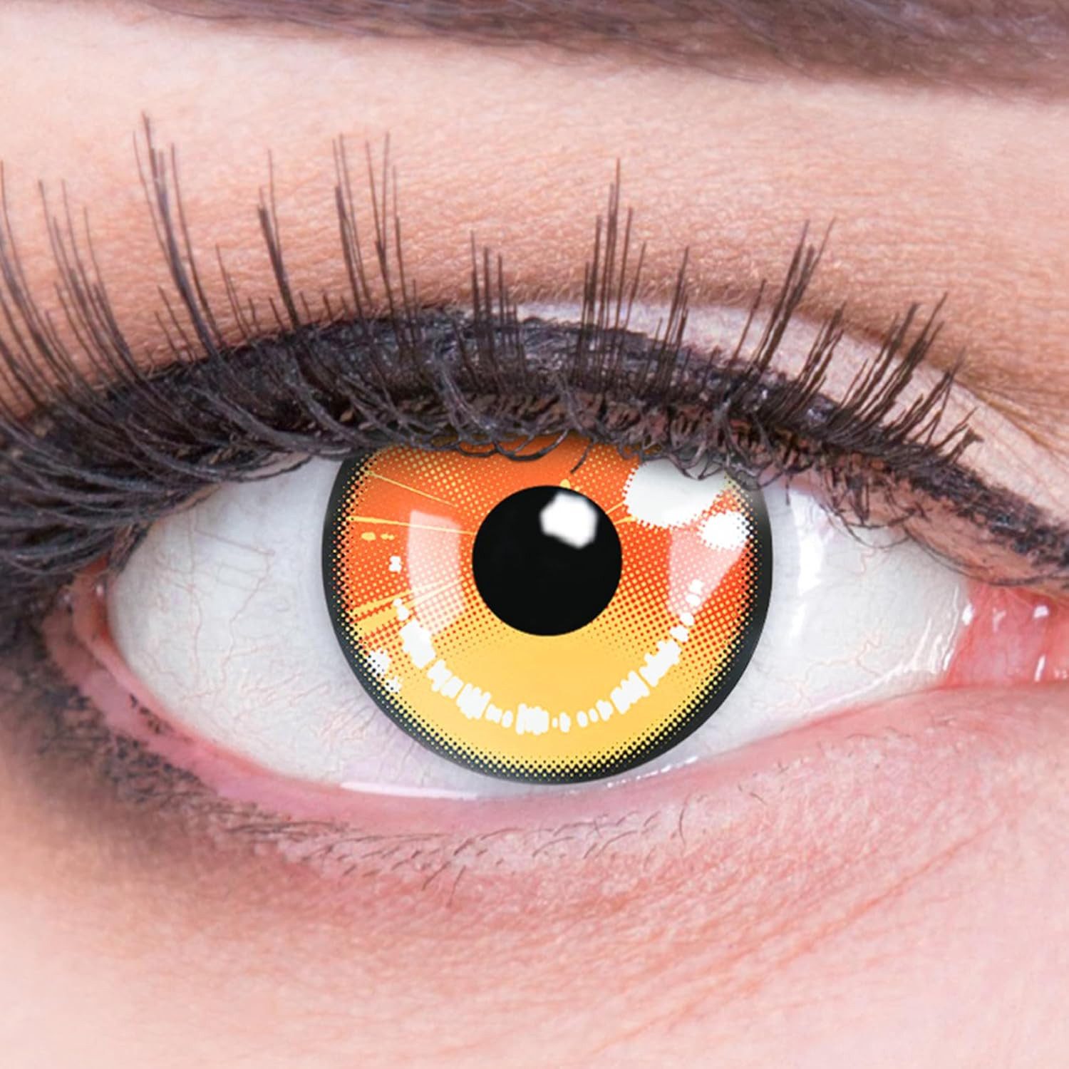 MeralenS Jahreslinsen Farbige Anime Arc 2 Yellow Kontaktlinsen - Ohne Stärke für Cosplays