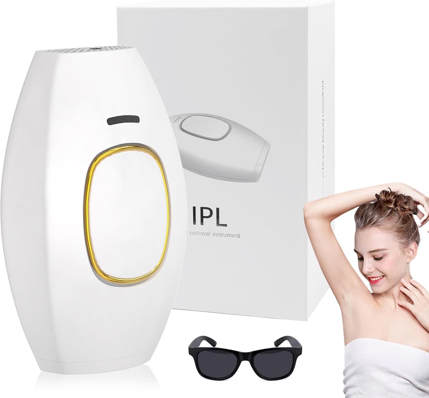 Athlix Haarentfernungsgerät IPL-Laser-Epilierer Haarentferner Ganzkörperbehandlung, Schonend und sanft zur Haut, Leichtes Eigengewicht