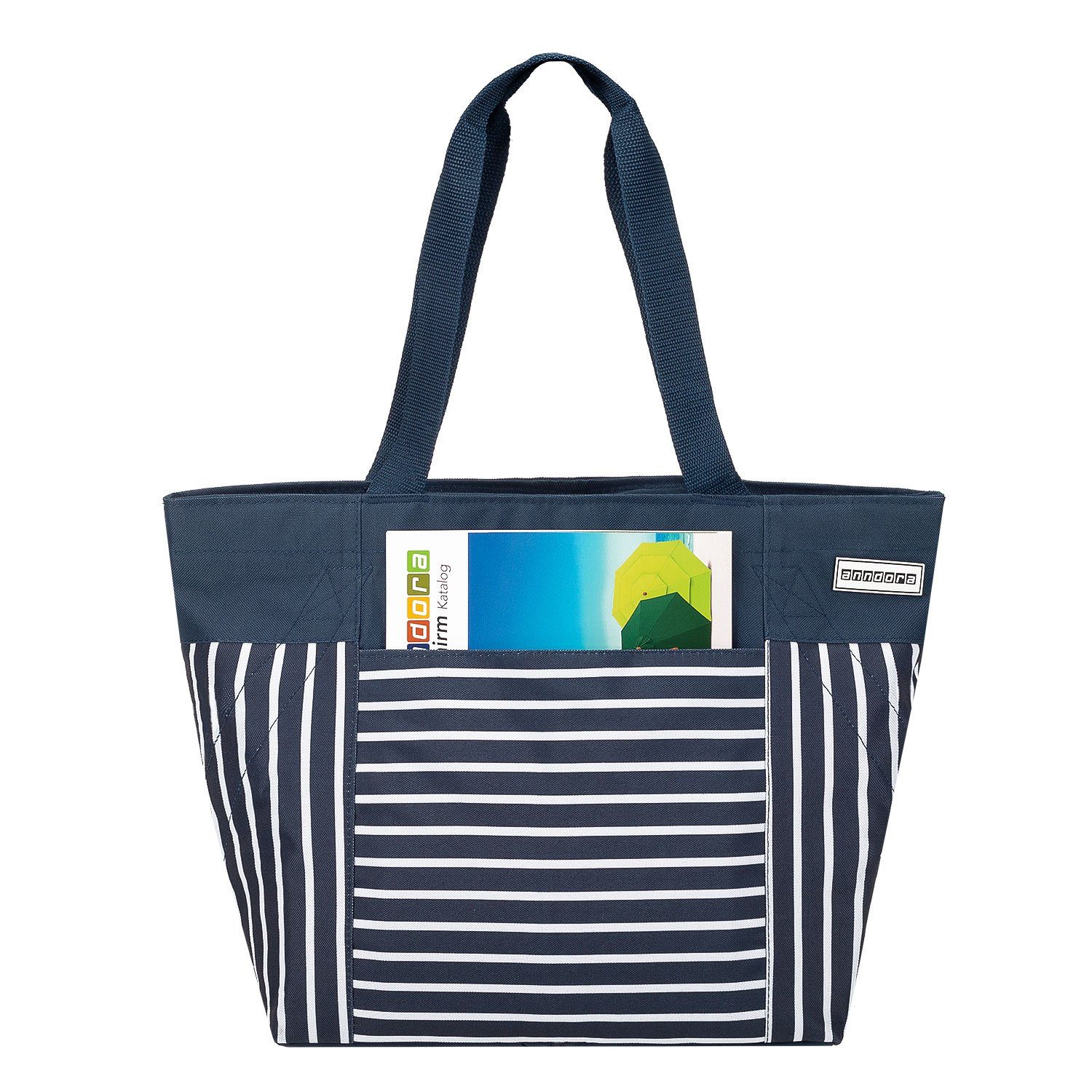anndora Umhängetasche shopper 17 Liter Strandtasche, verstärkter Boden - Innentaschen mit Reißverschluss - wasserabweisend – Bild 5 von 5