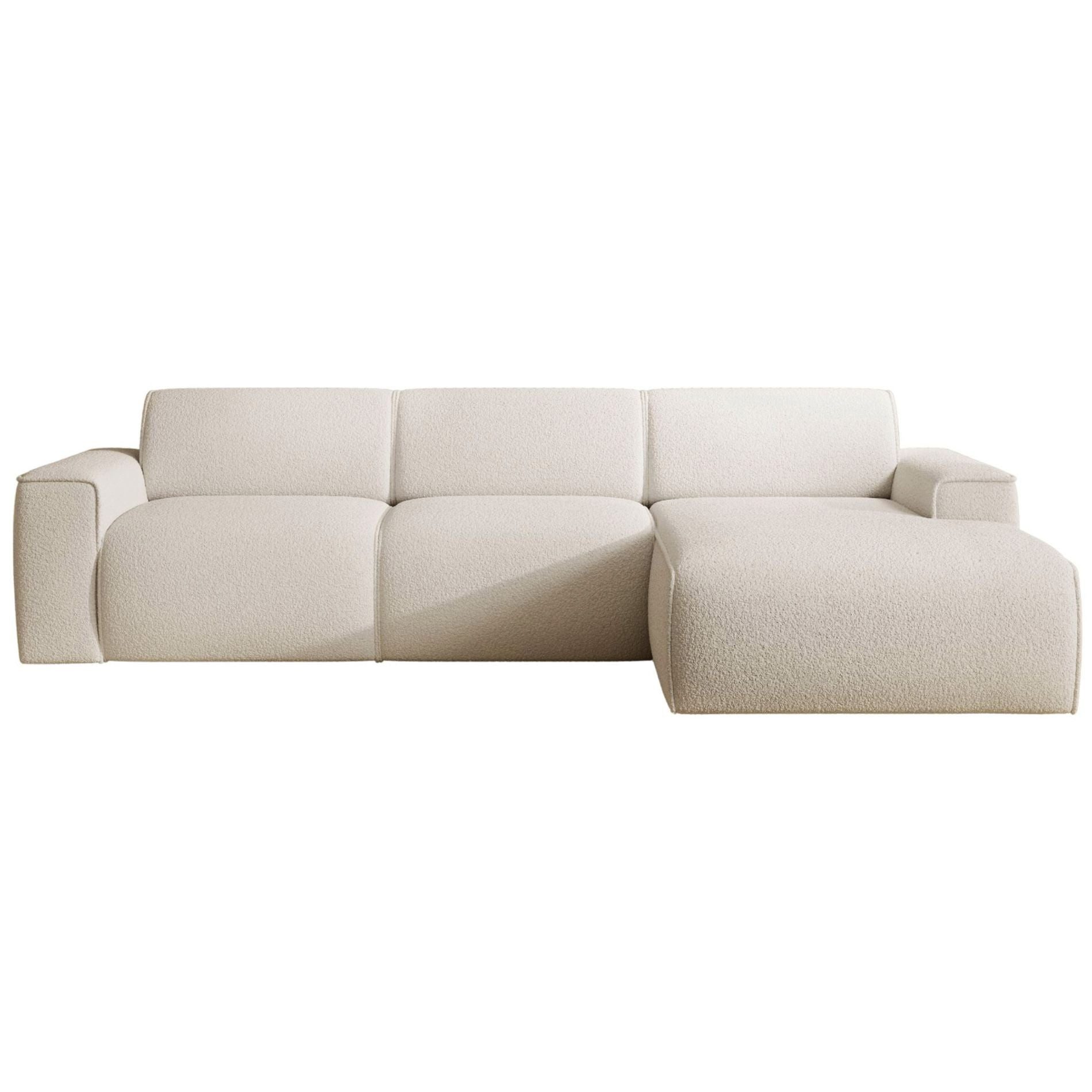 Selsey Ecksofa BOUVI, Eckcouch mit Ottomane rechts / links, Bouclé, 310 cm