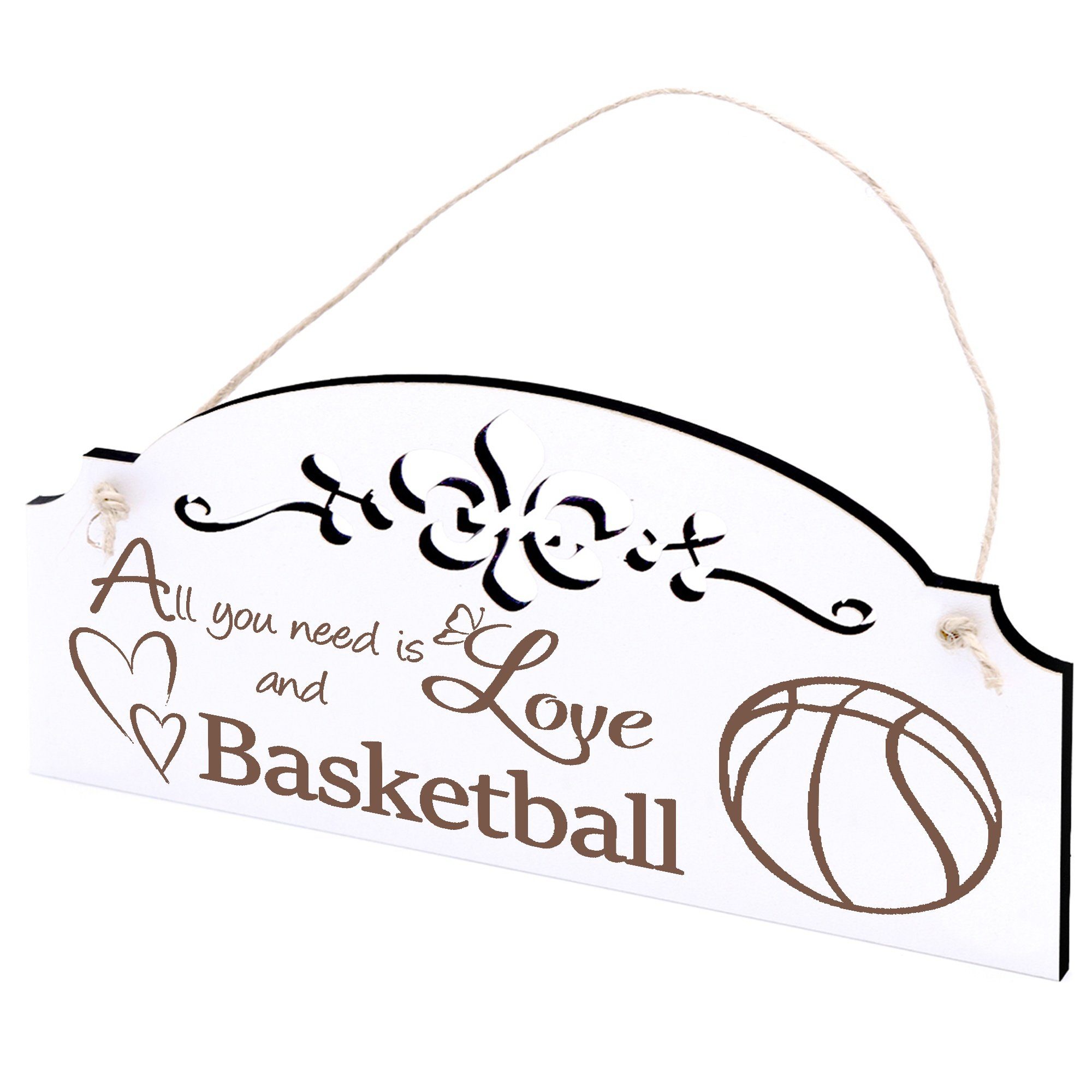 Dekolando Hängedekoration Basketball Deko 20x10cm All you need is Love