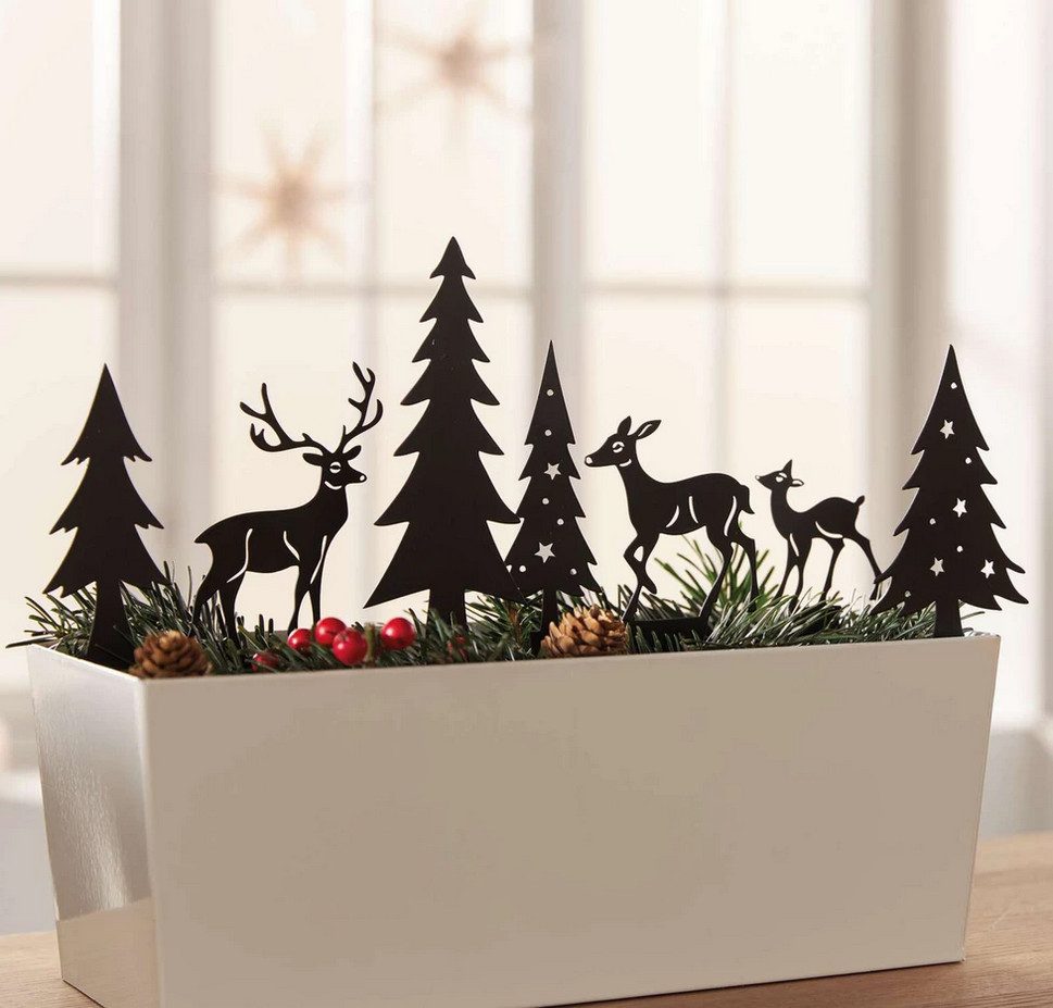 Home-trends24.de Dekofigur Hirsch Reh Rentier Figur Deko Stecker 7er Set Me günstig online kaufen