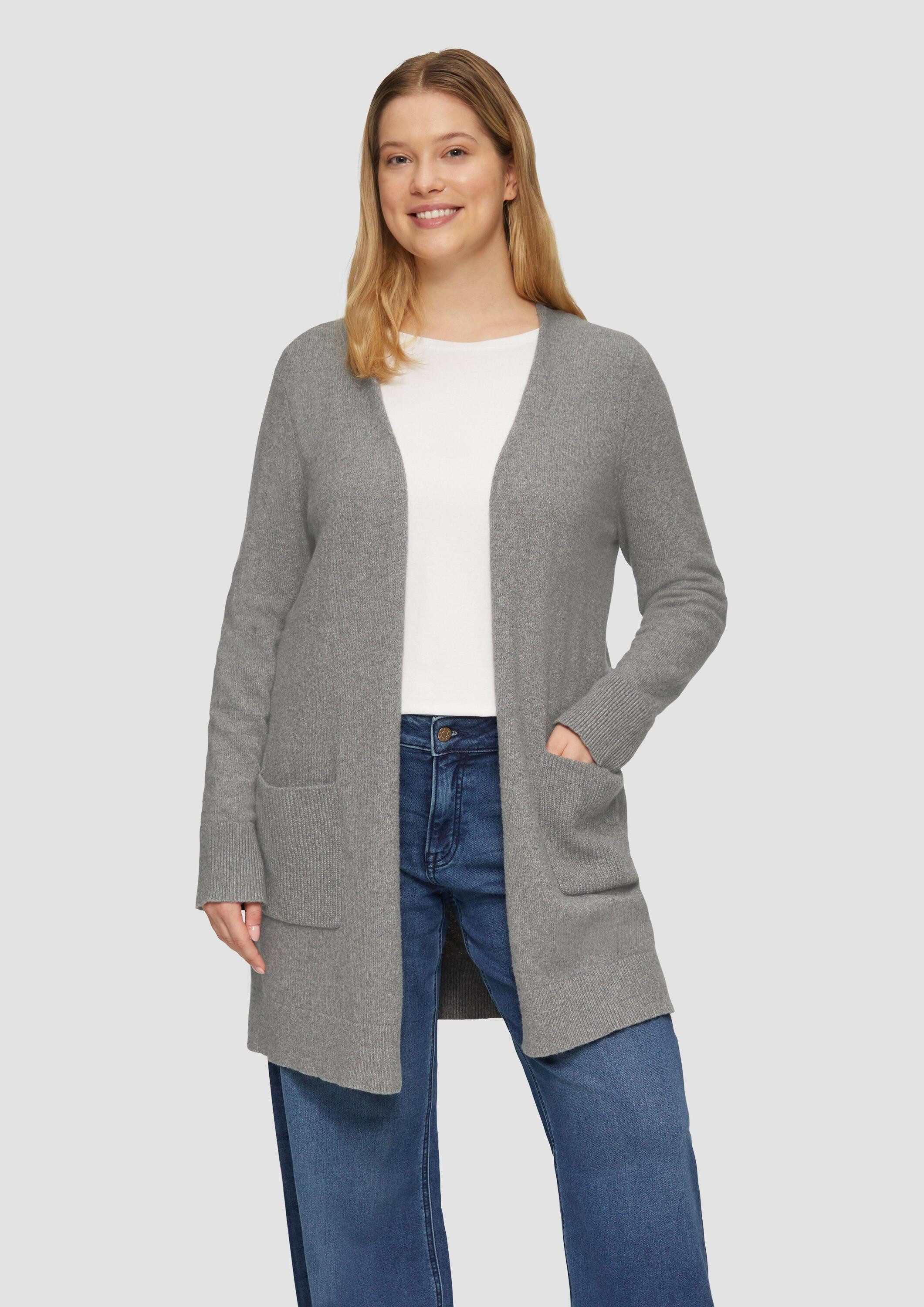 s.Oliver Cardigan Strickjacke Lange Strickjacke mit Rippbündchen günstig online kaufen