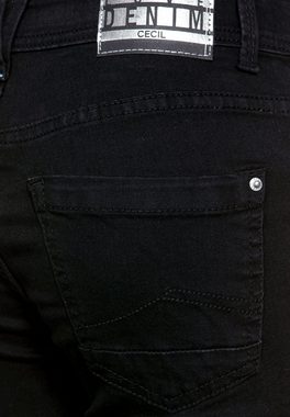 Cecil Bequeme Jeans Cecil Loose Fit Jeans in Basic Black Wash-30er Län (1-tlg) Five Pockets