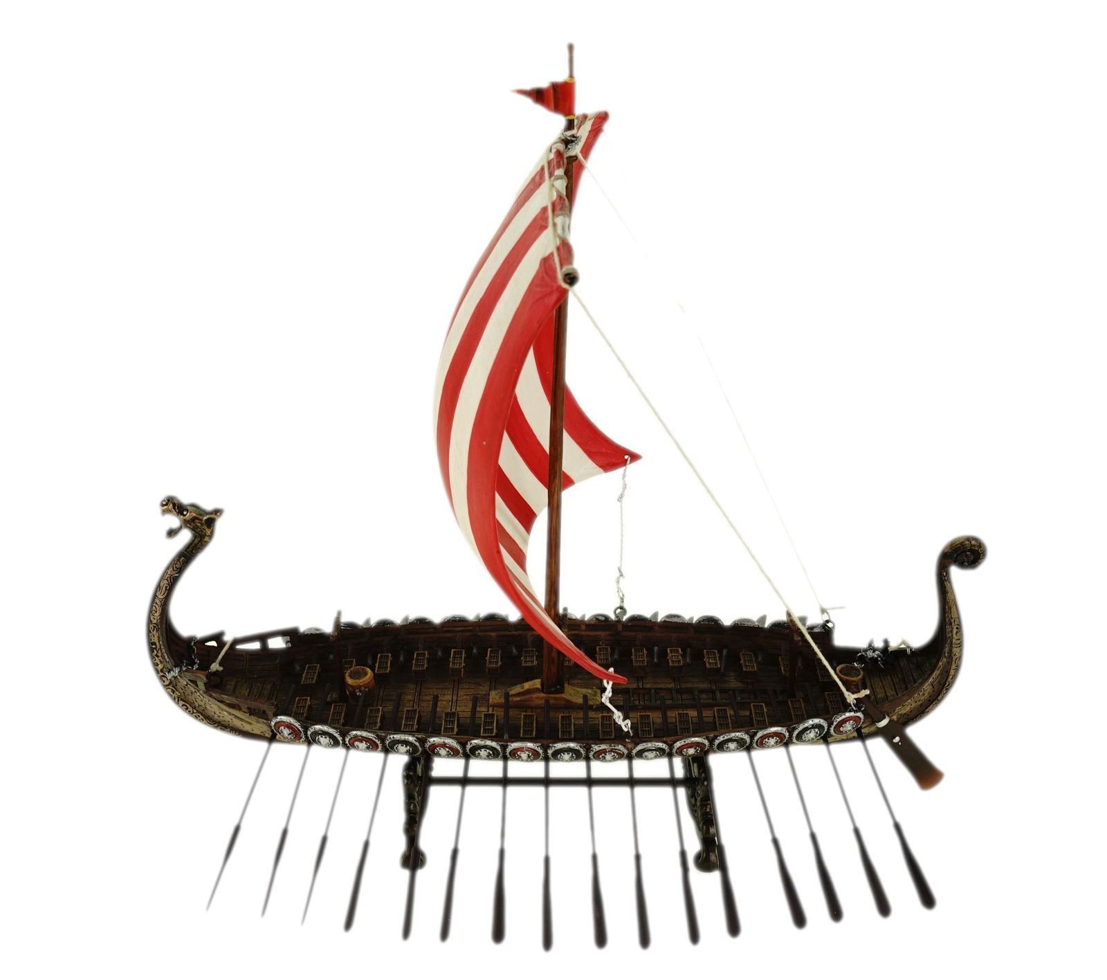 Vogler Dekofigur Deko Wikingerschiff mit Drachenkopf Langboot 33 cm Figur Boot
