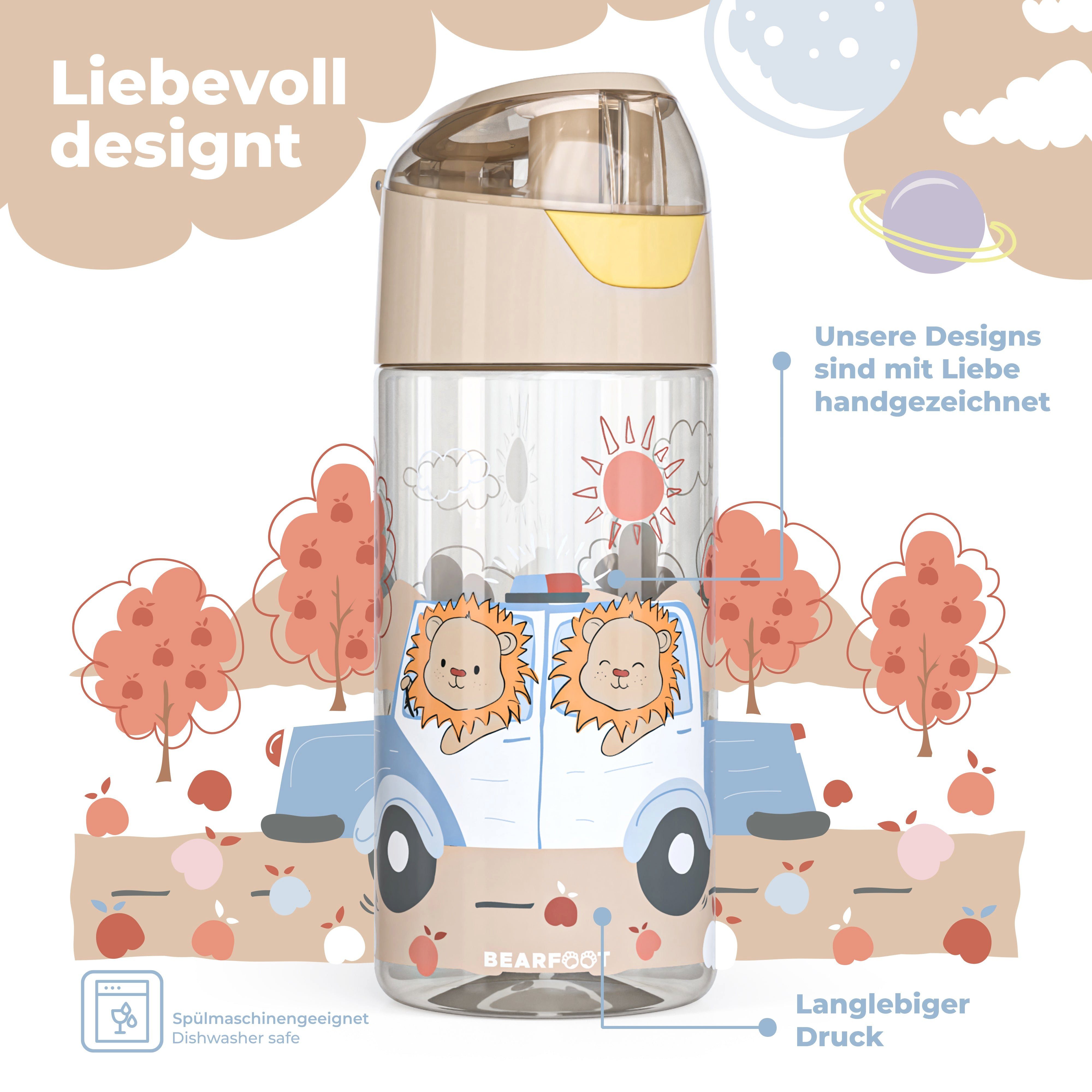 Löwen Kinder, Trinkflasche PolizeiLöwen-braun Polizei - leichte BEARFOOT Trinkflasche Wasserflasche