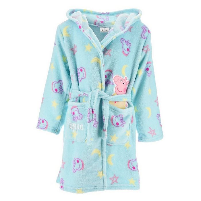 Peppa Pig Kinderbademantel Peppa Wutz Mädchen Kinder-Bademantel Morgenmantel mit Kapuze Polyester