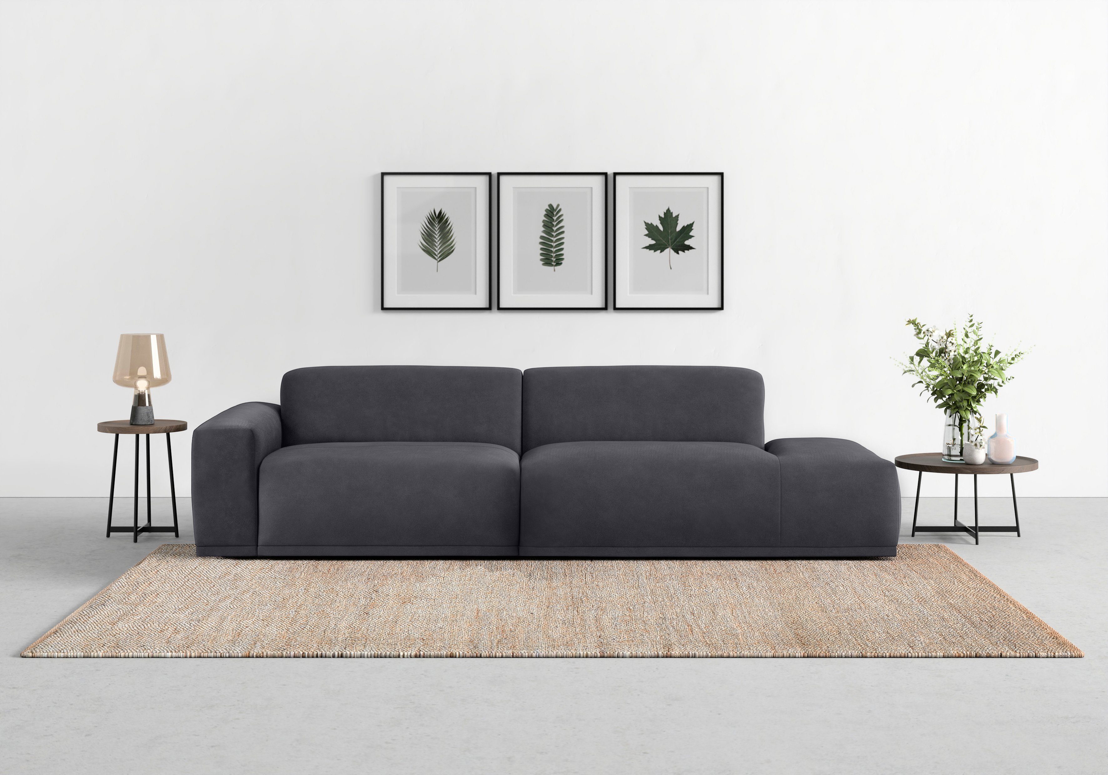 TRENDMANUFAKTUR Big-Sofa Braga, mit hochwertigem Kaltschaum, Megasofa, in Cord erhältlich, modernes Big-Sofa, Couch mit hohem Sitzkomfort, 277/72/107 cm (B/H/T)